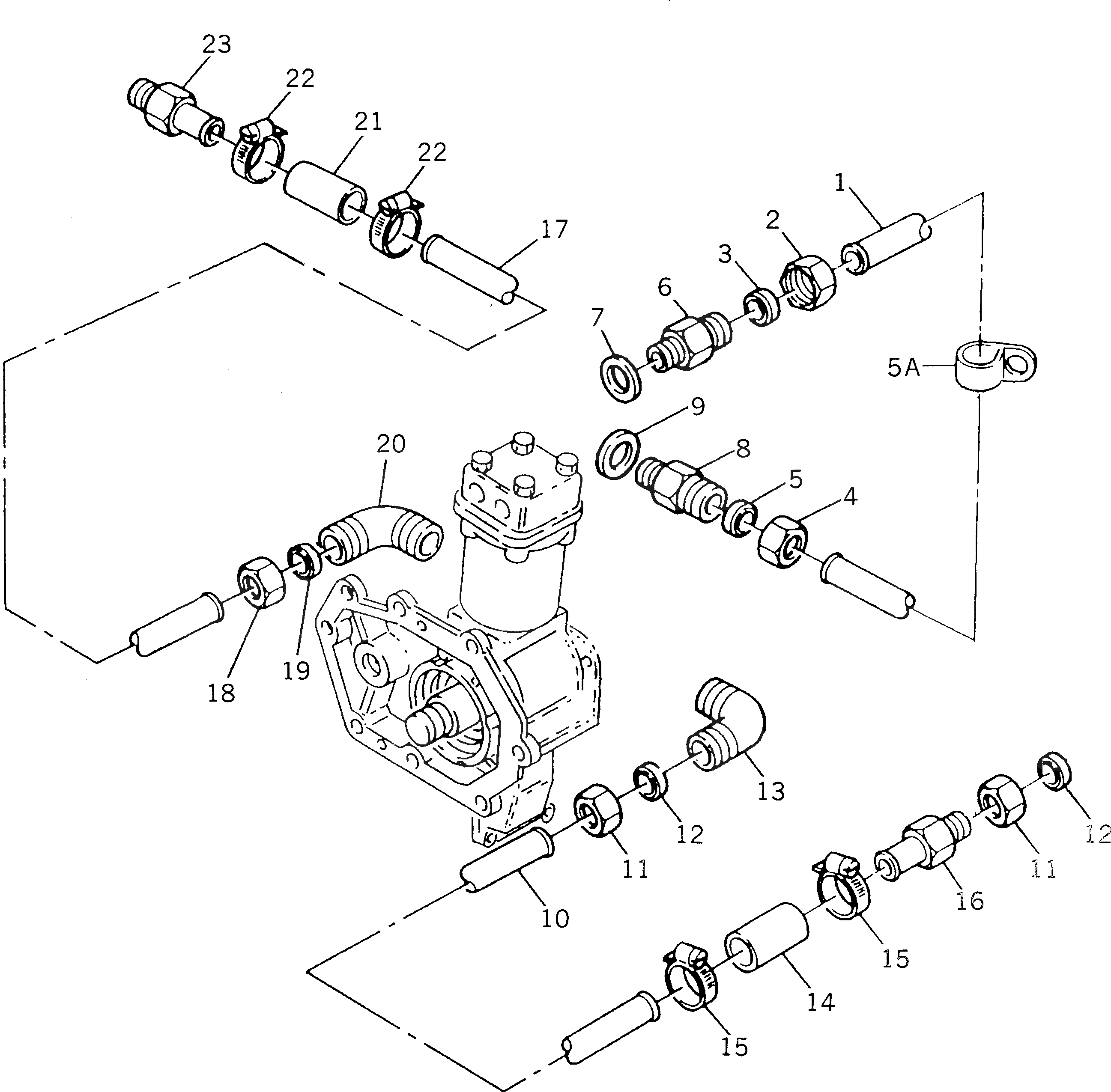 Схема запчастей Komatsu 1006-6TLR2-PW - ЛИНИЯ КОМПРЕССОРА(№UW-U77A) АКСЕССУАРЫ