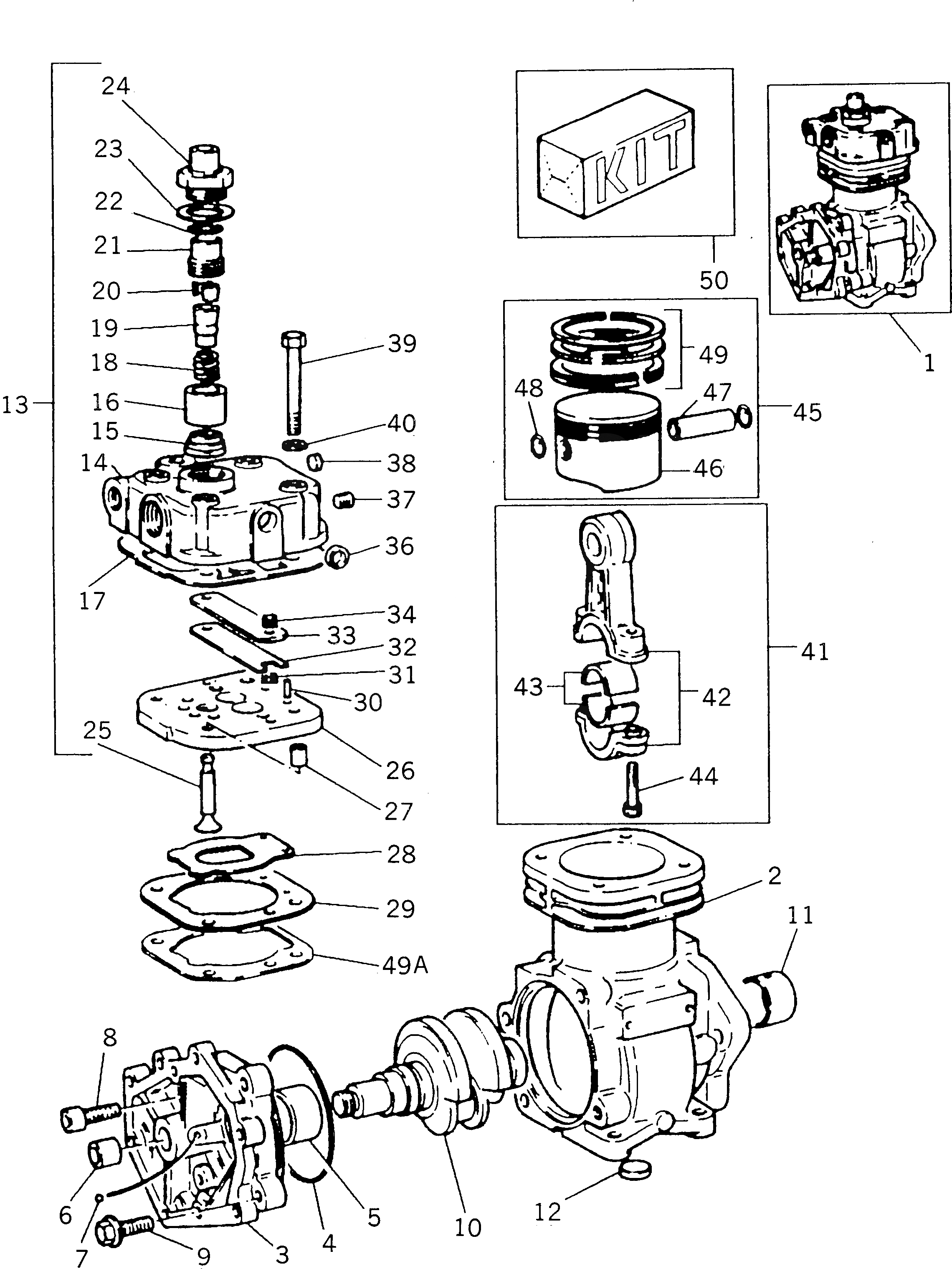 Схема запчастей Komatsu 1006-6TLR2-PW - КОМПРЕССОР(№UW-U77A) АКСЕССУАРЫ