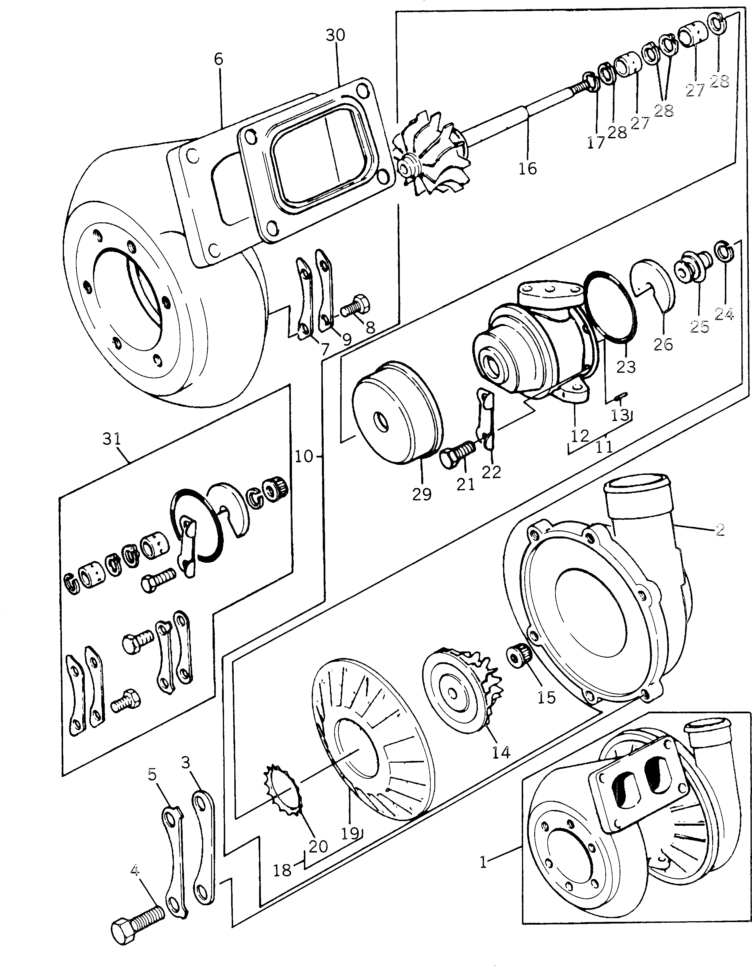 Схема запчастей Komatsu 1006-6TLR2 - ТУРБОНАГНЕТАТЕЛЬ ГОЛОВКА ЦИЛИНДРОВ