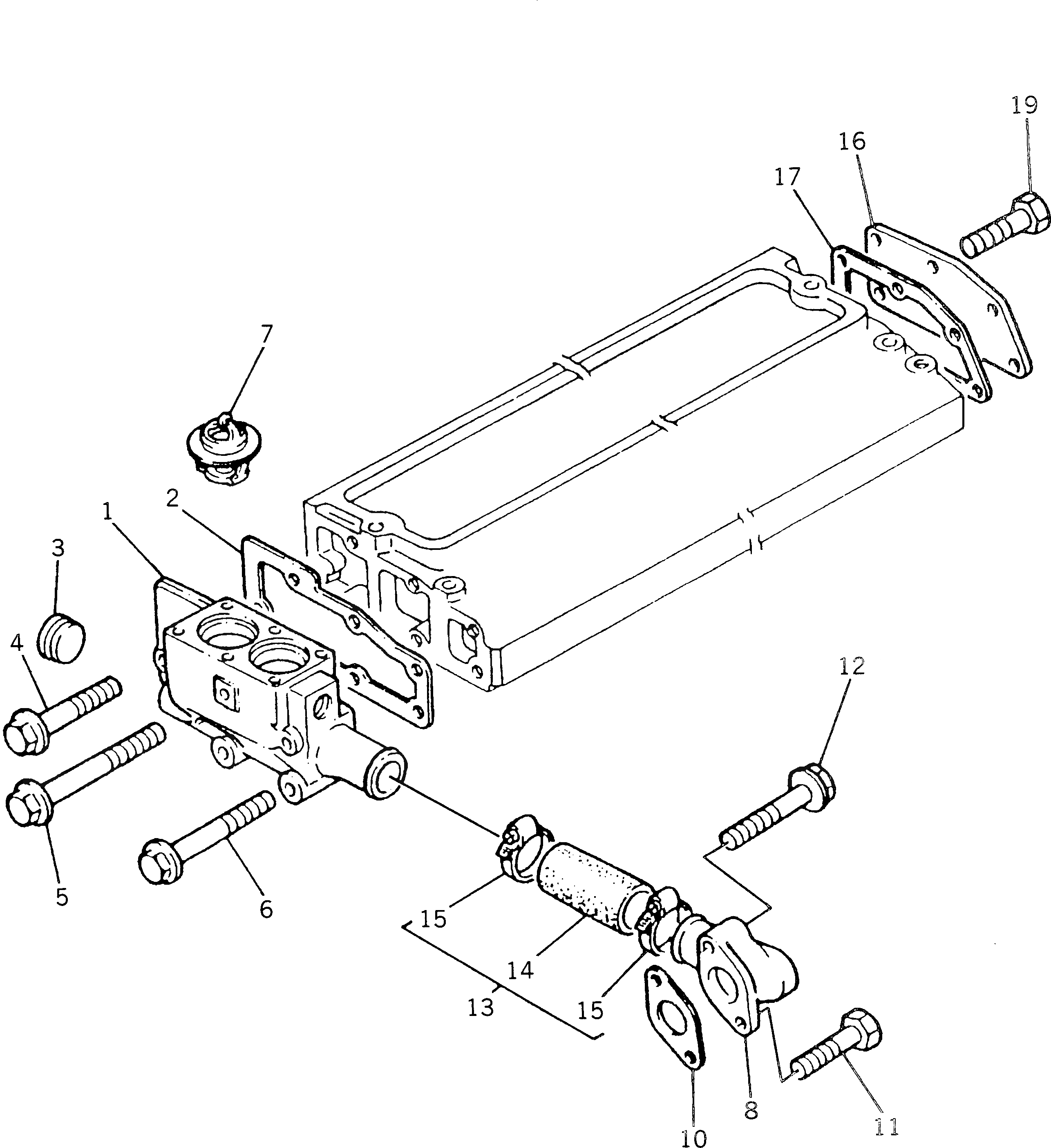 Схема запчастей Komatsu 1006-6TLR2 - ТЕРМОСТАТ И ПОДОГРЕВ EXПОДАЧАR ГОЛОВКА ЦИЛИНДРОВ