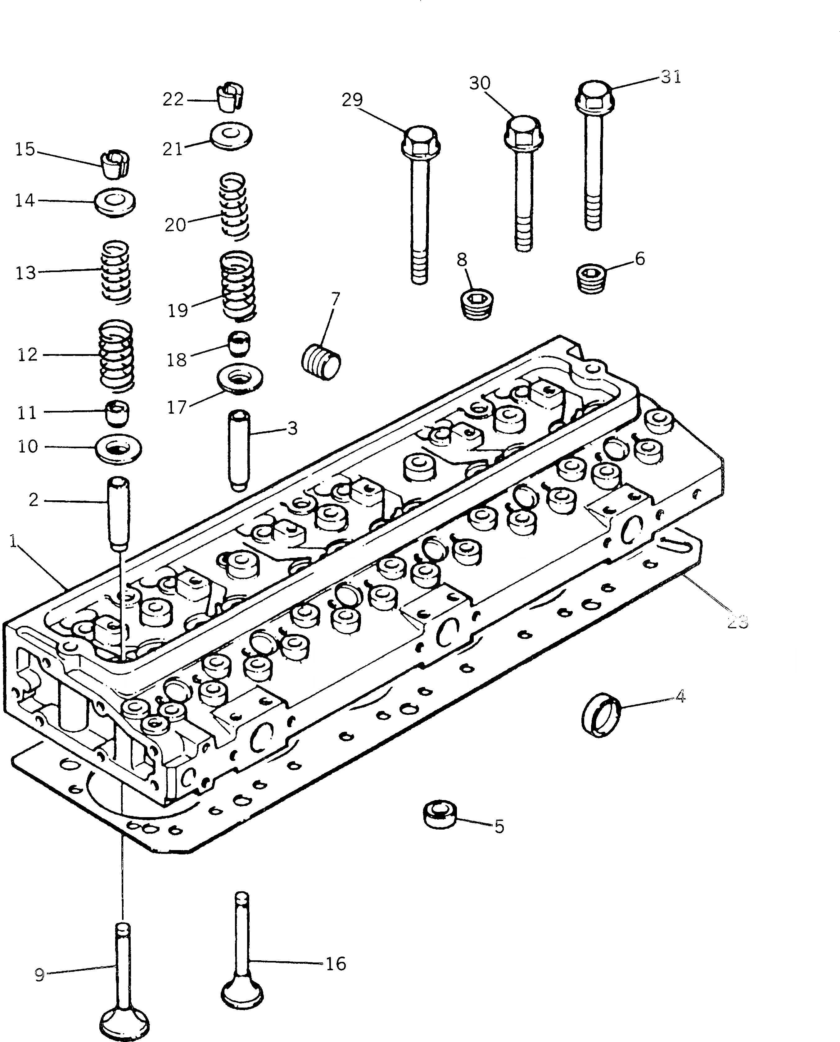 Схема запчастей Komatsu 1006-6T-A - ГОЛОВКА ЦИЛИНДРОВ ГОЛОВКА ЦИЛИНДРОВ