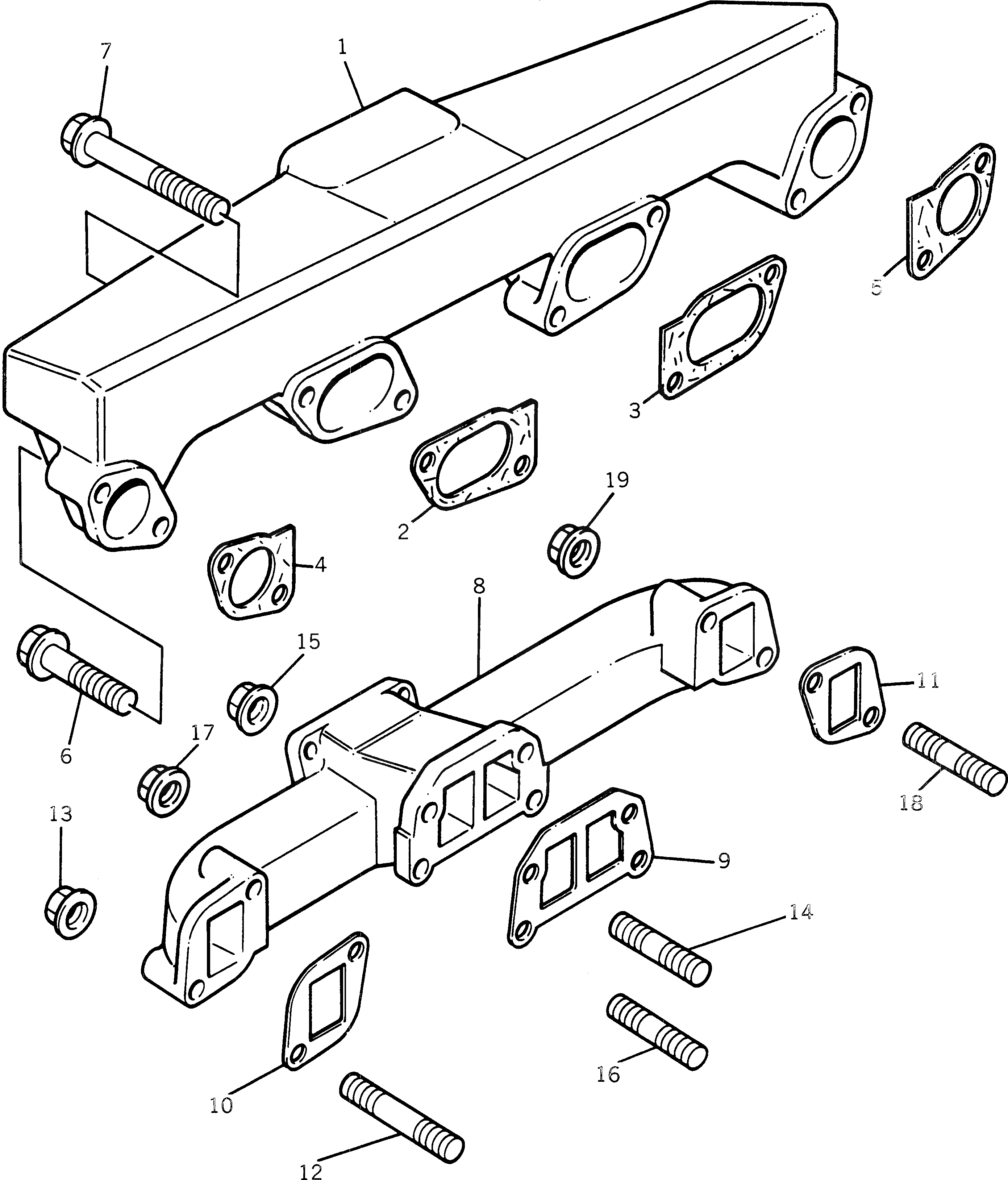 Схема запчастей Komatsu 1006-6T-A - КОЛЛЕКТОРS ГОЛОВКА ЦИЛИНДРОВ