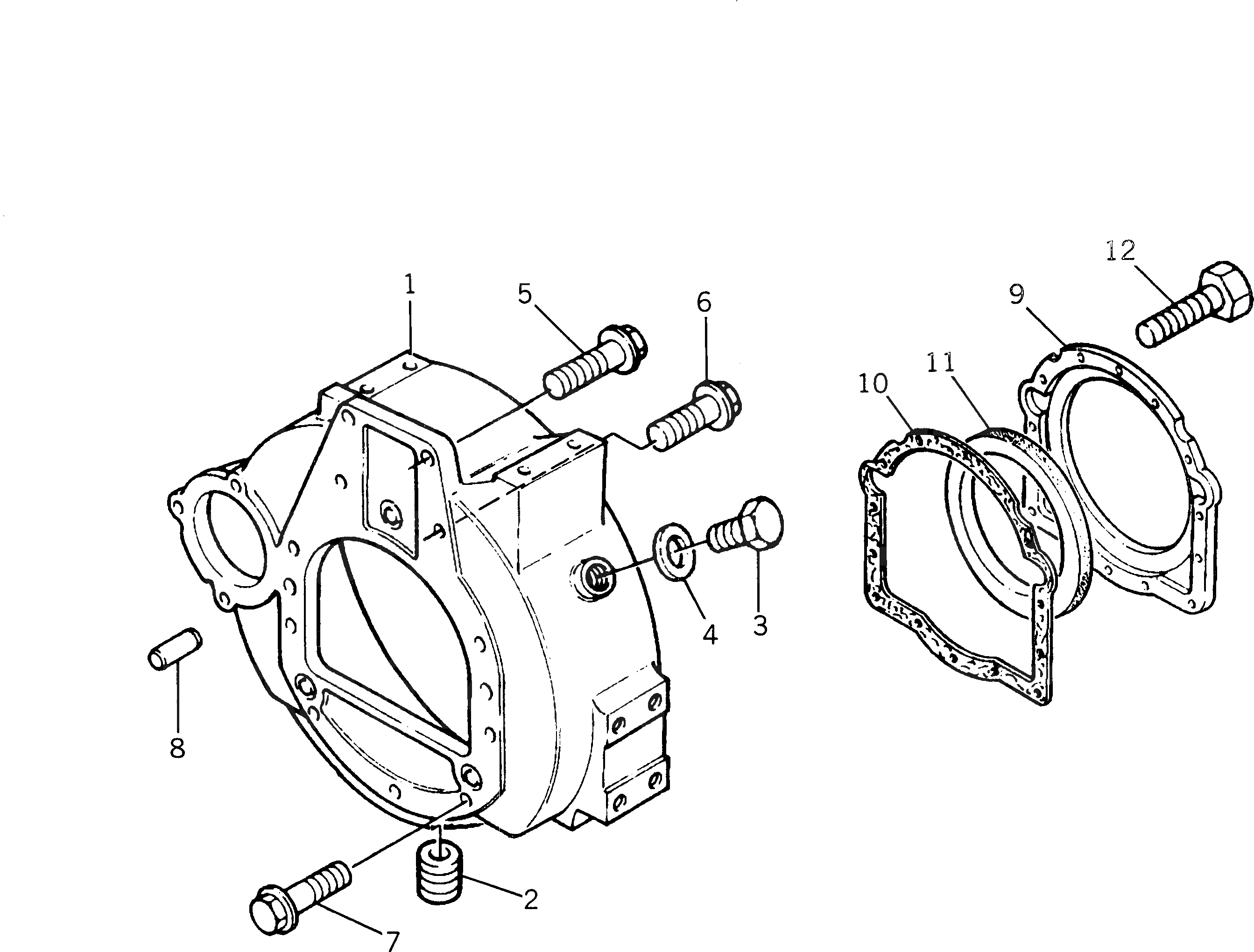 Схема запчастей Komatsu 1006-6T-A - КАРТЕР МАХОВИКА БЛОК ЦИЛИНДРОВ