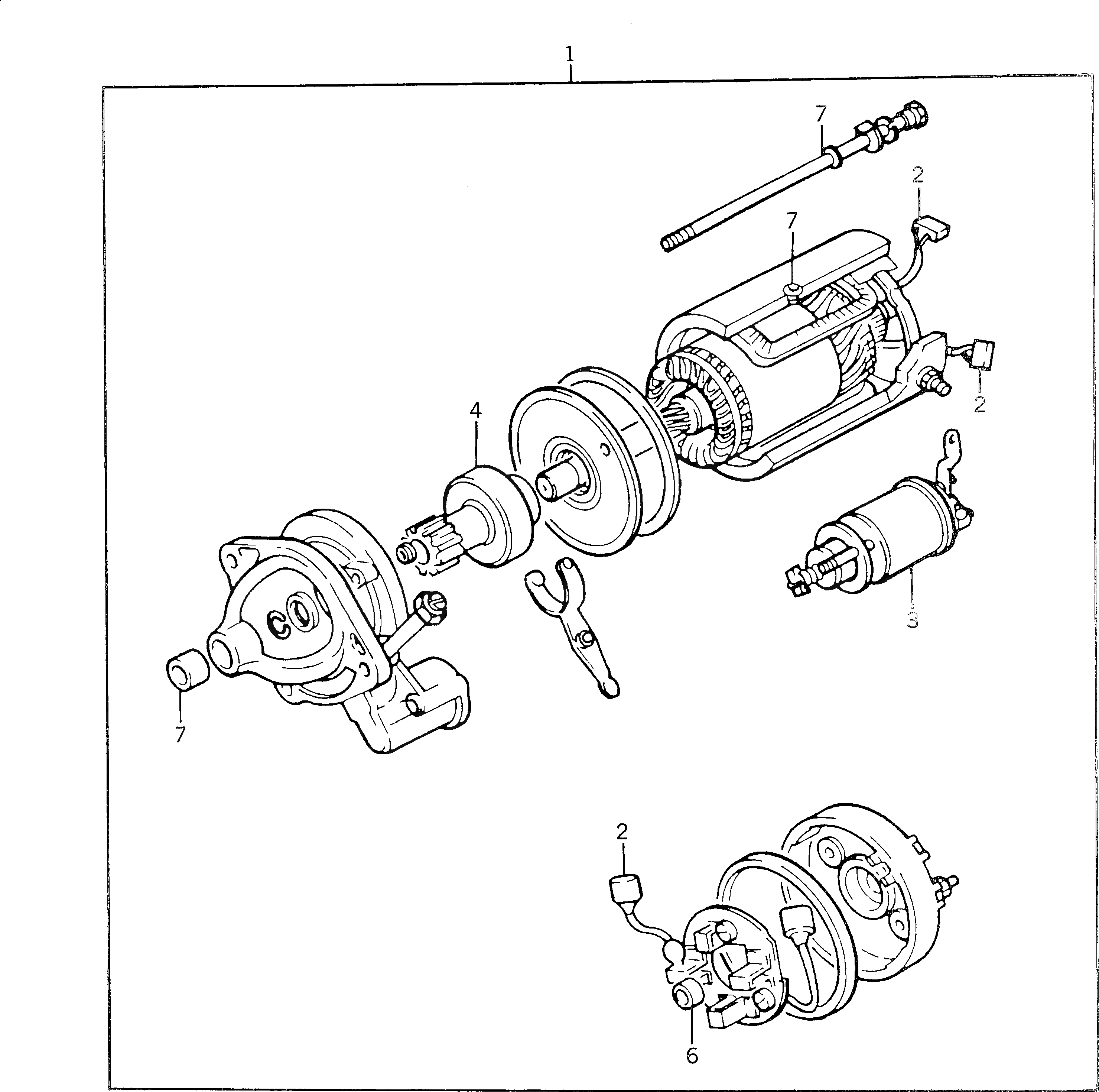Схема запчастей Komatsu 1006-6T-B - СТАРТЕР(№UU-) ЭЛЕКТРИКА