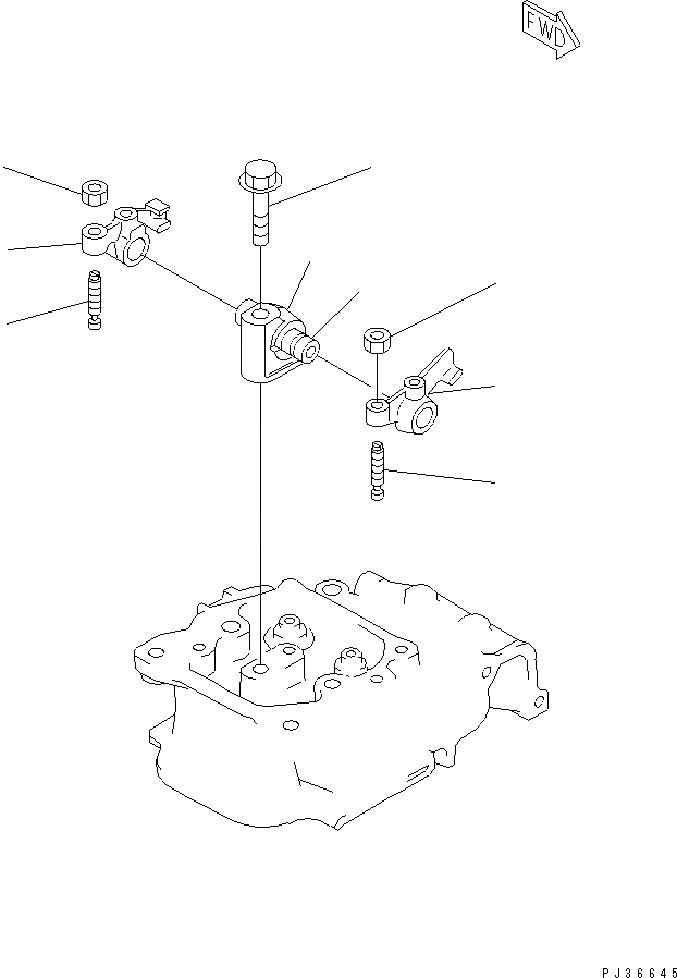 Схема запчастей Komatsu 1D75-1A - КОРОМЫСЛО ГОЛОВКА ЦИЛИНДРОВ
