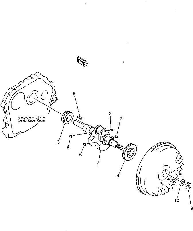 Схема запчастей Komatsu 1D75-1B - КОЛЕНВАЛ(№-) БЛОК ЦИЛИНДРОВ