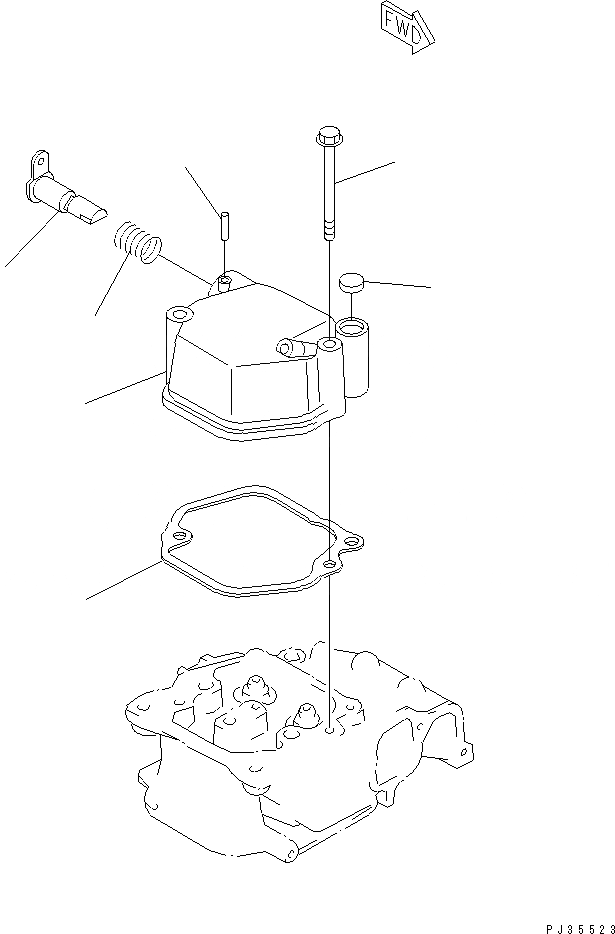 Схема запчастей Komatsu 1D84-1A - ГОЛОВКА ЦИЛИНДРОВ COVER ГОЛОВКА ЦИЛИНДРОВ