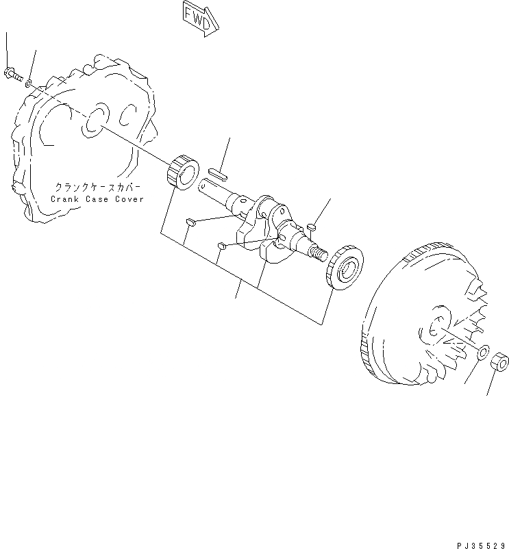 Схема запчастей Komatsu 1D84-1A - КОЛЕНВАЛ(№-) БЛОК ЦИЛИНДРОВ