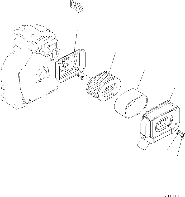 Схема запчастей Komatsu 1D84-1B - ВОЗДУХООЧИСТИТЕЛЬ И КРЕПЛЕНИЕ ГОЛОВКА ЦИЛИНДРОВ