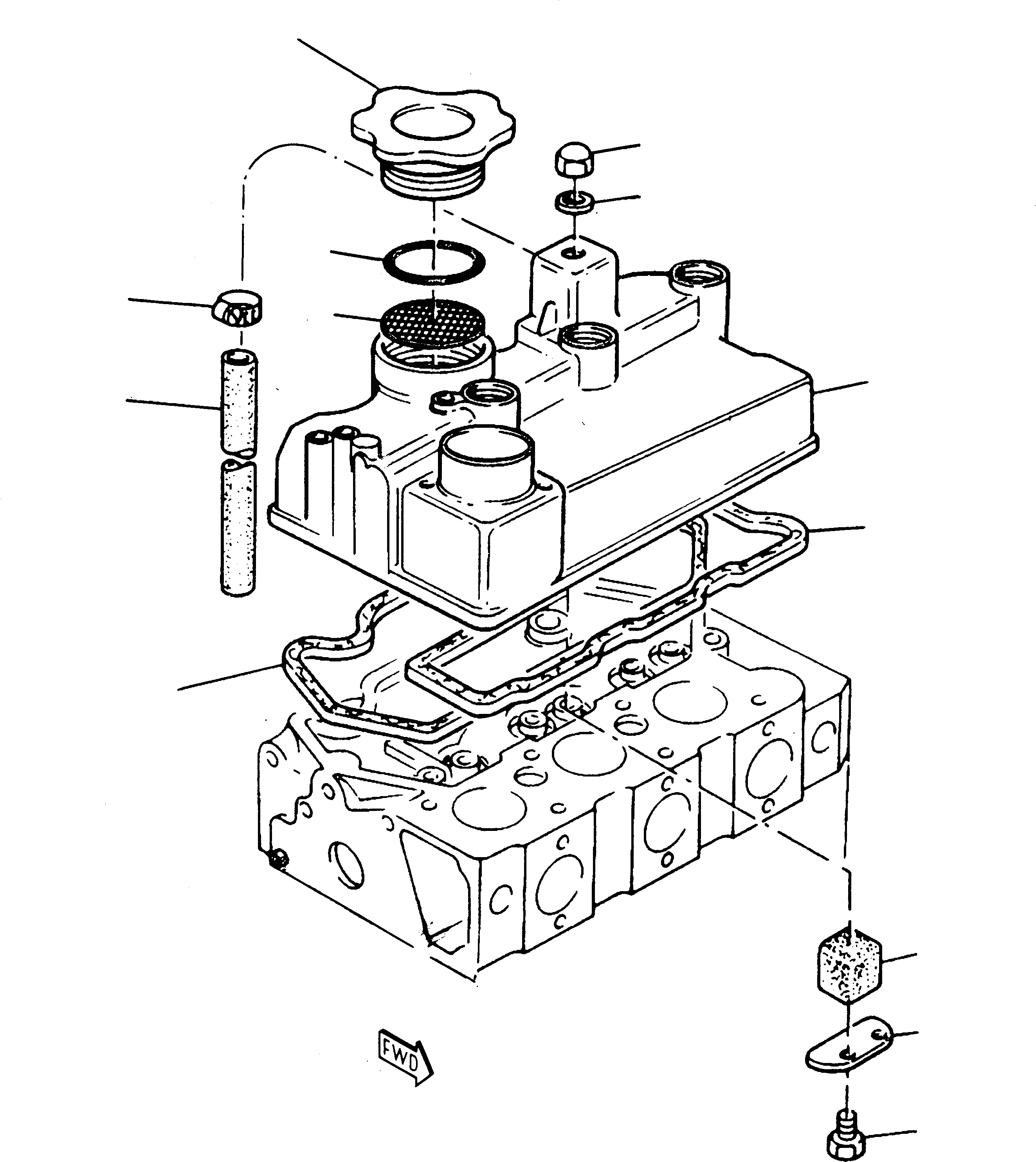 Схема запчастей Komatsu 212 - СИСТЕМА СМАЗКИ МАСЛОНАЛИВНОЙ ПАТРУБОК И САПУН ДВИГАТЕЛЬ