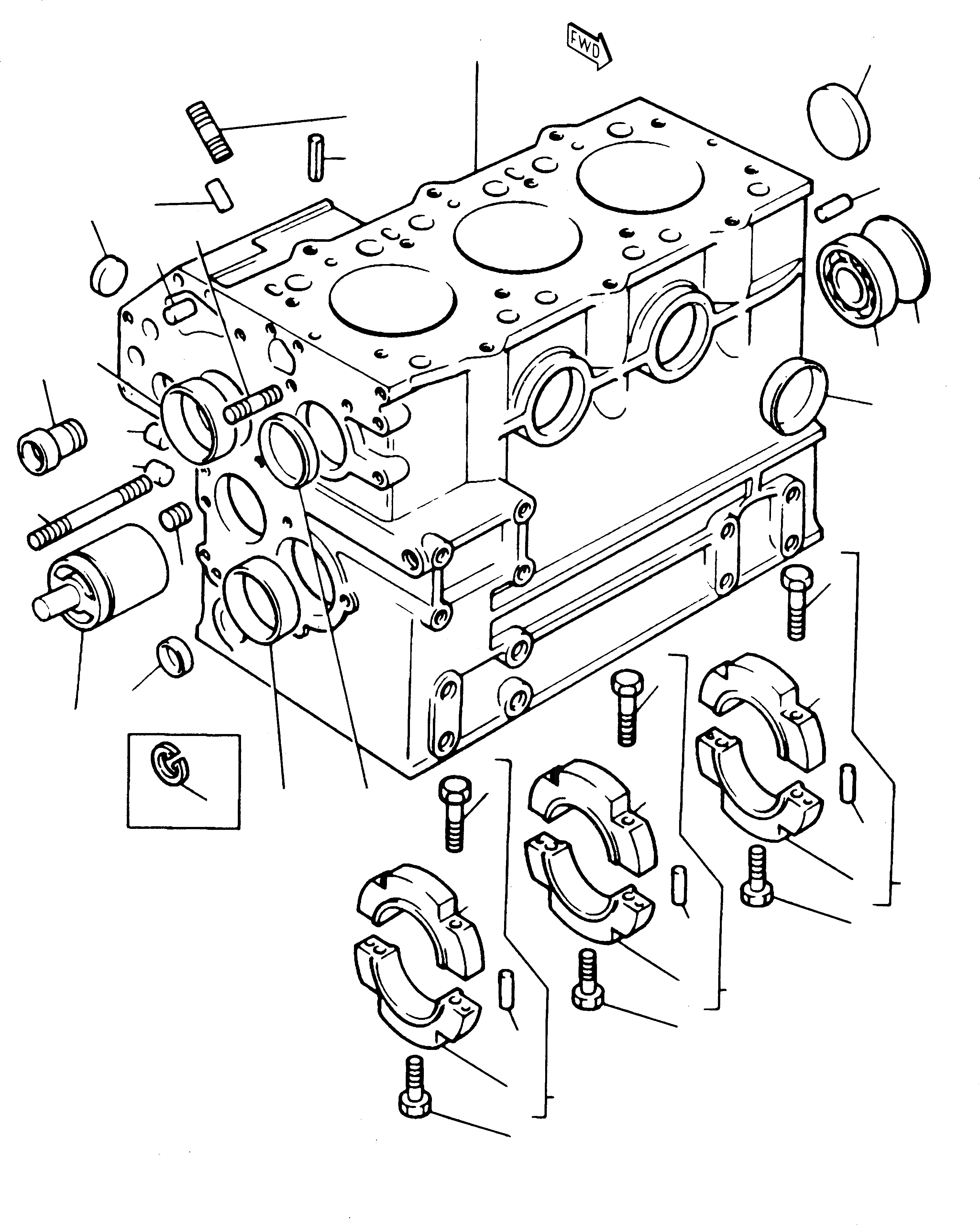 Схема запчастей Komatsu 212 - БЛОК ЦИЛИНДРОВ ДВИГАТЕЛЬ