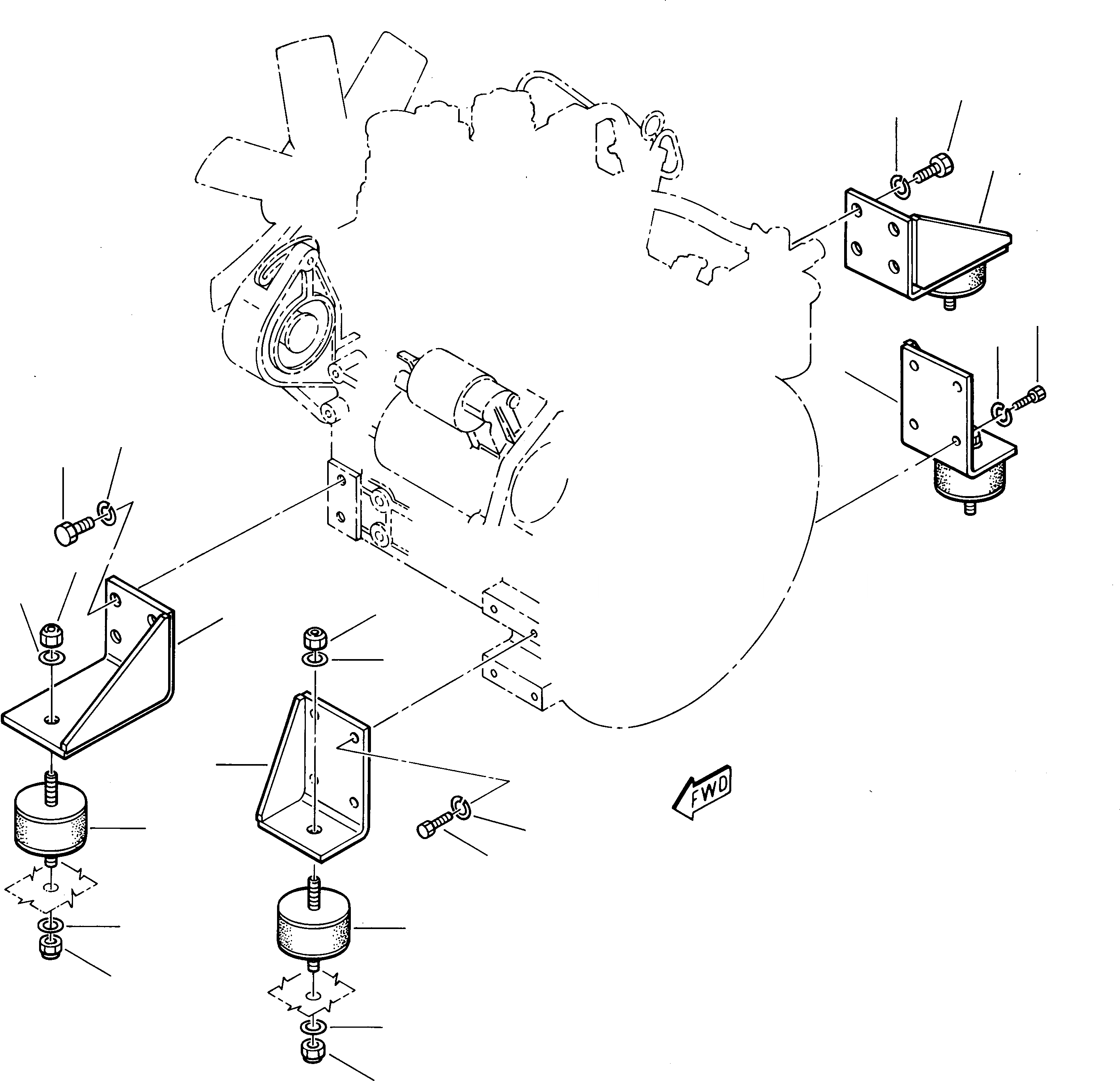 Схема запчастей Komatsu 212 - КРЕПЛЕНИЕ ДВИГАТЕЛЯ КОМПОНЕНТЫ ДВИГАТЕЛЯ И ЭЛЕКТРИКА