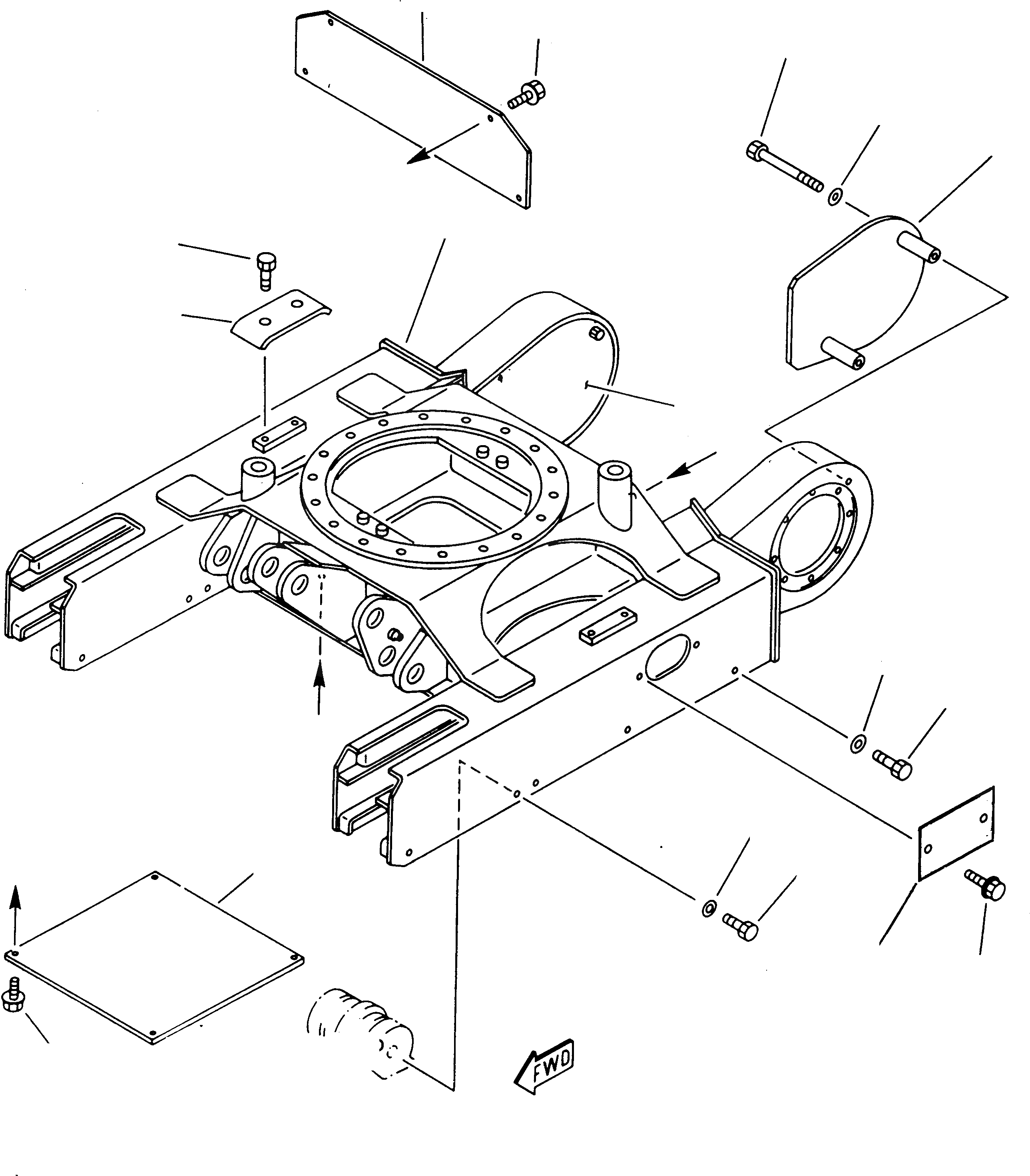 Схема запчастей Komatsu 212 - ГУСЕНИЧНАЯ РАМА (ДЛЯ РЕЗИН. SHOE) ХОДОВАЯ