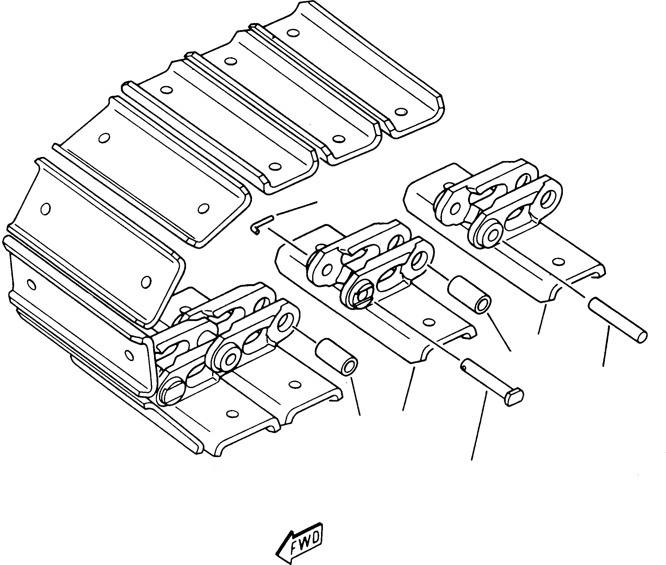 Схема запчастей Komatsu 212 - ГУСЕНИЦЫ С ОТВЕРСТИЯМИS ХОДОВАЯ