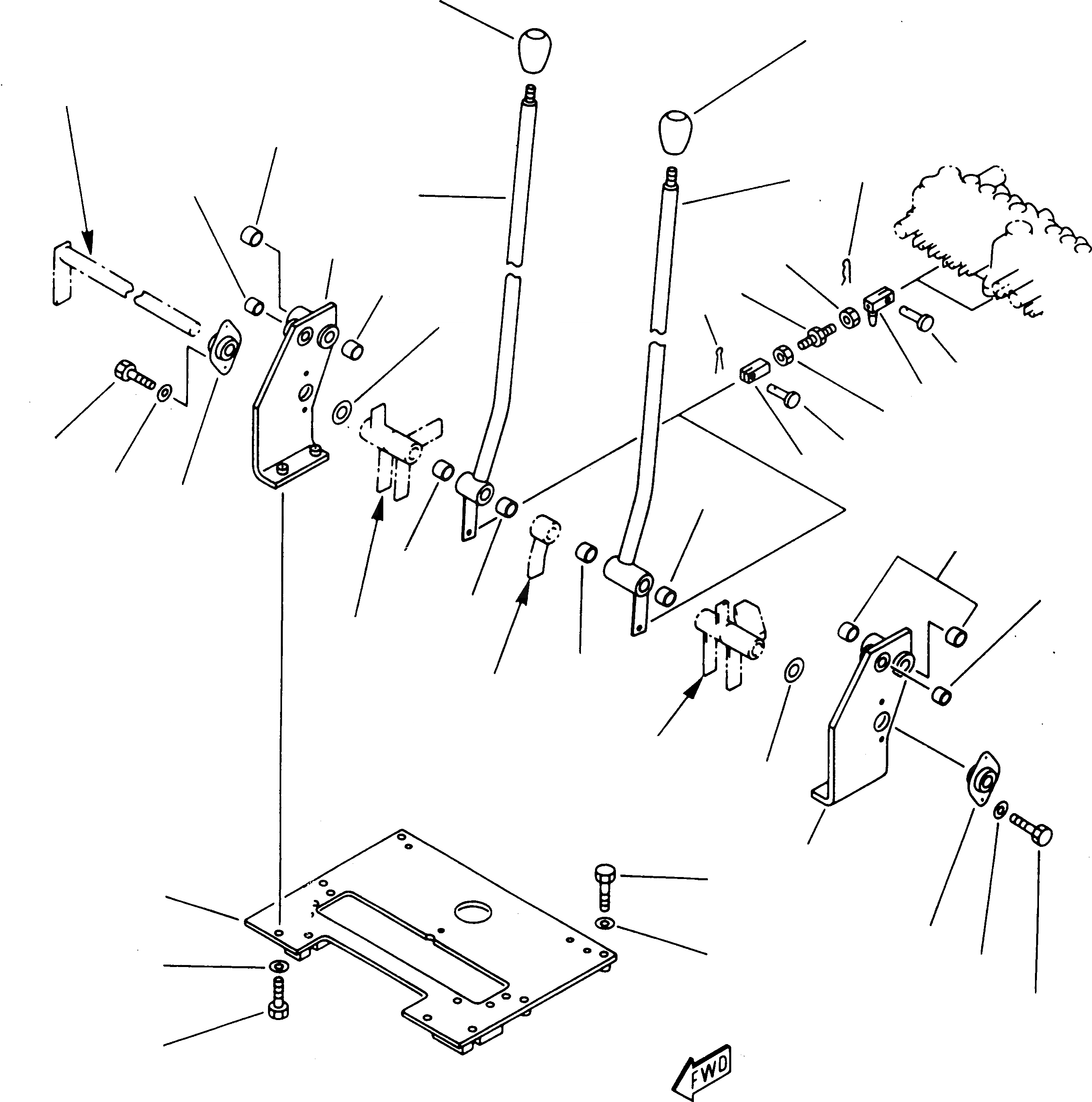 Схема запчастей Komatsu 212 - РЫЧАГ УПРАВЛ-Я ХОДОМ СИСТЕМА УПРАВЛЕНИЯ И ОСНОВНАЯ РАМА