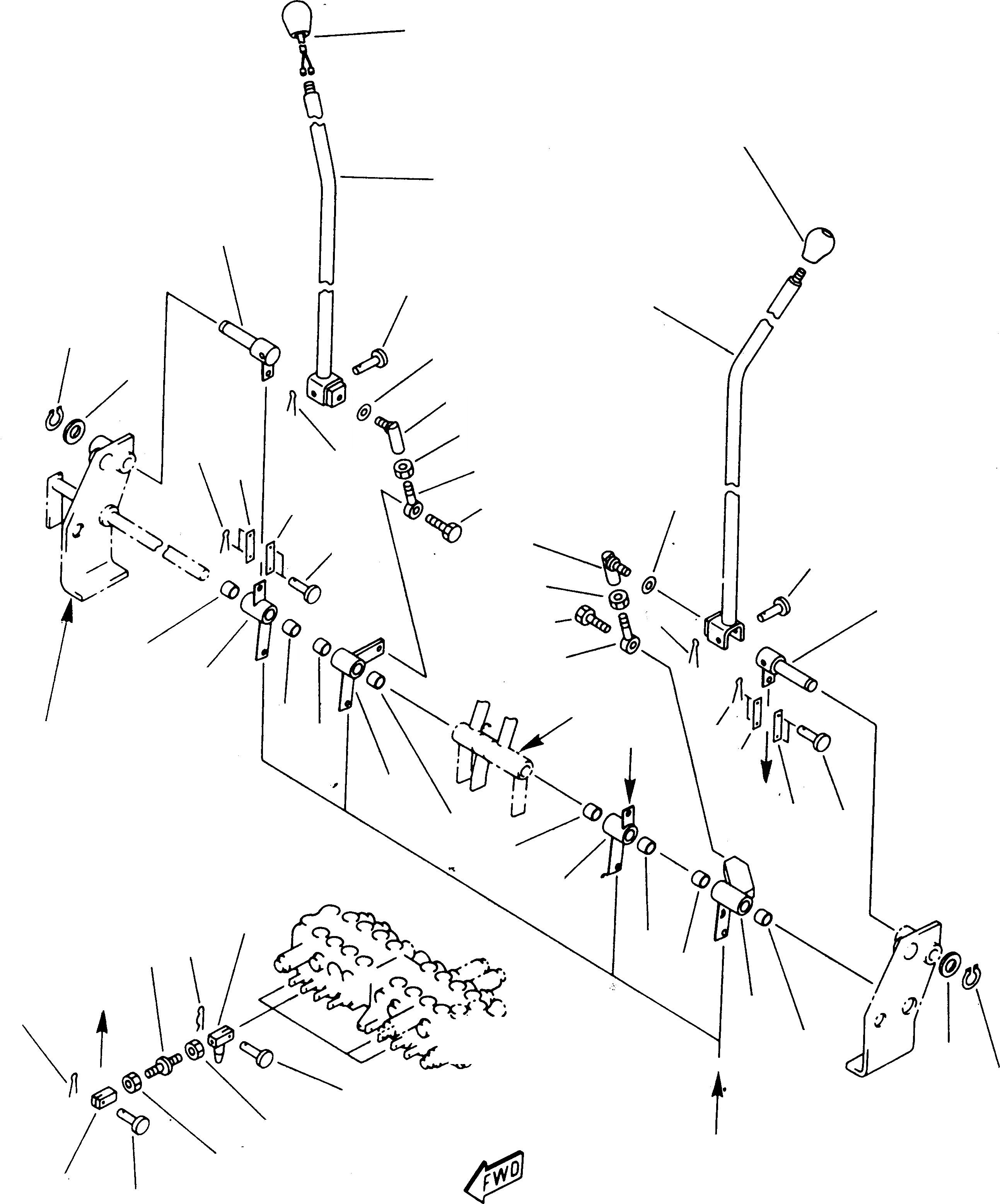 Схема запчастей Komatsu 212 - РЫЧАГ УПРАВЛЕНИЯ РАБОЧИМ ОБОРУДОВАНИЕМ СИСТЕМА УПРАВЛЕНИЯ И ОСНОВНАЯ РАМА