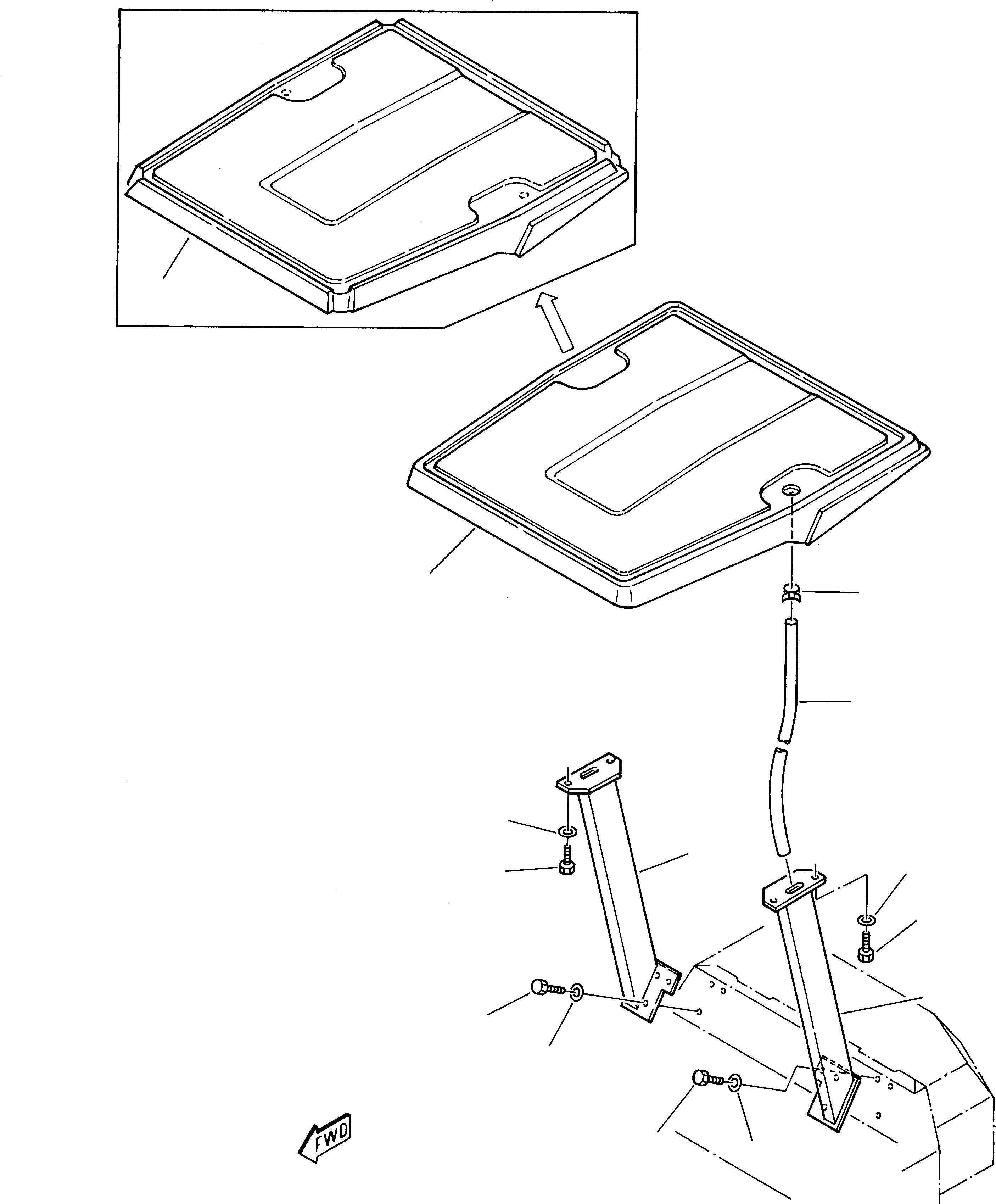 Схема запчастей Komatsu 212 - НАВЕС ЧАСТИ КОРПУСА И КАБИНА