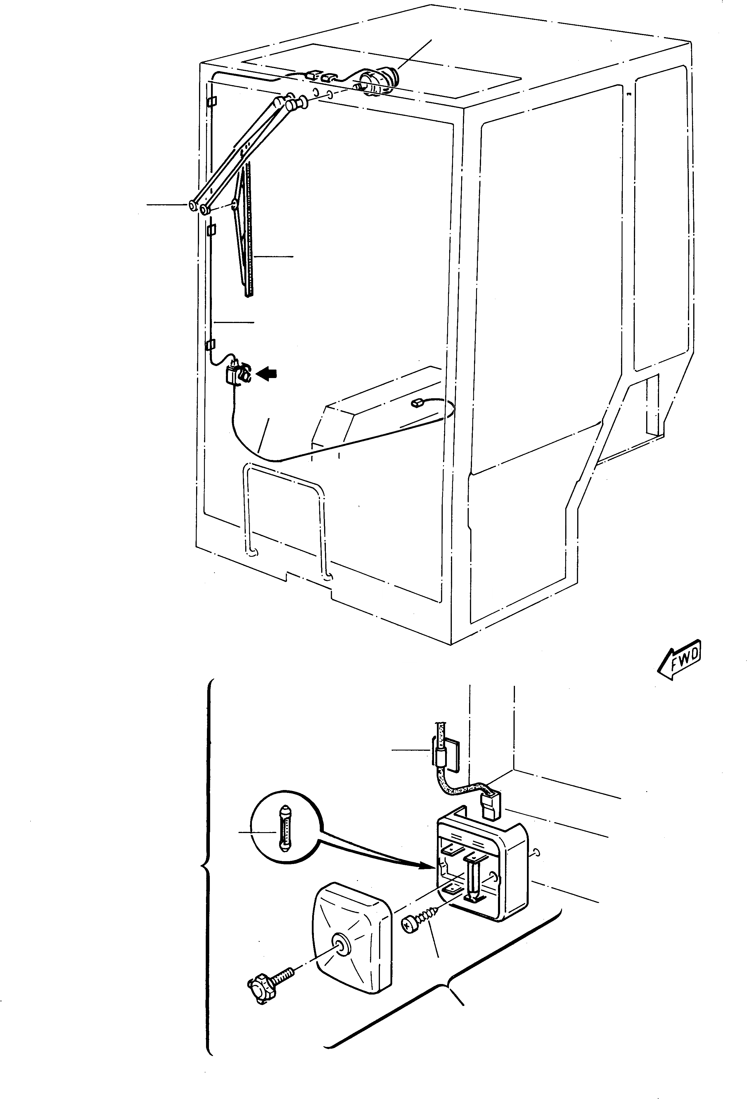 Схема запчастей Komatsu 212 - ЭЛЕКТРИКА КАБИНА ЧАСТИ КОРПУСА И КАБИНА