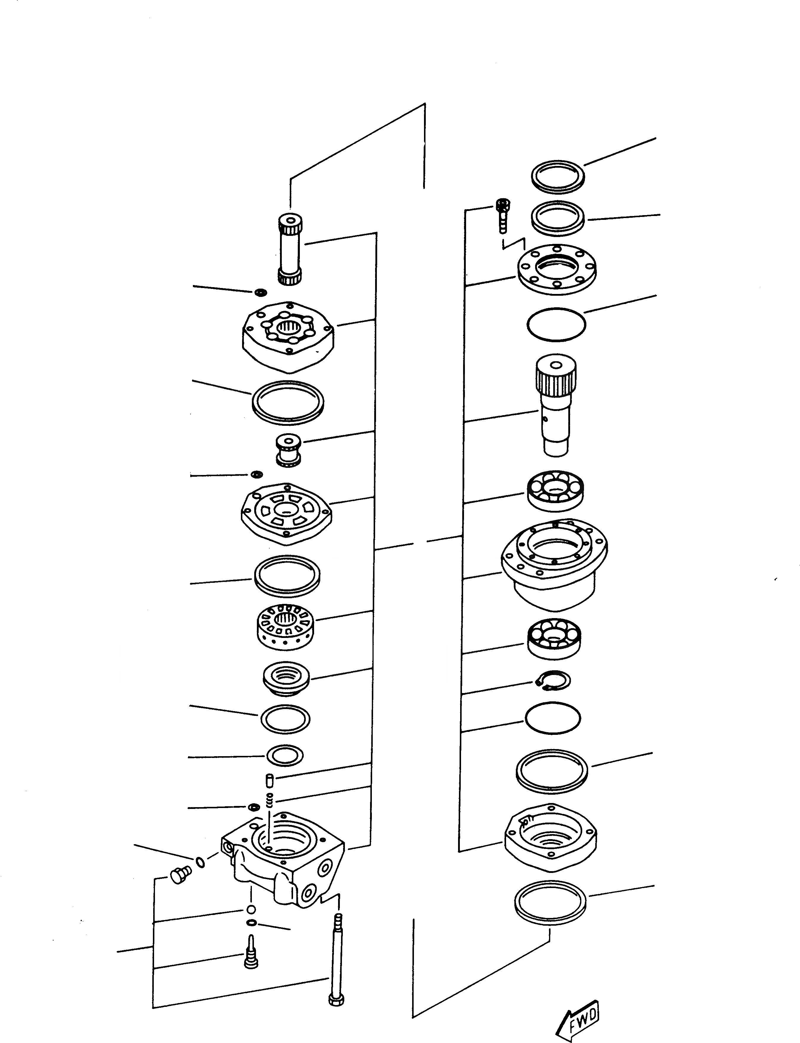 Схема запчастей Komatsu 212 - МОТОР ПОВОРОТА УПРАВЛ-Е РАБОЧИМ ОБОРУДОВАНИЕМ