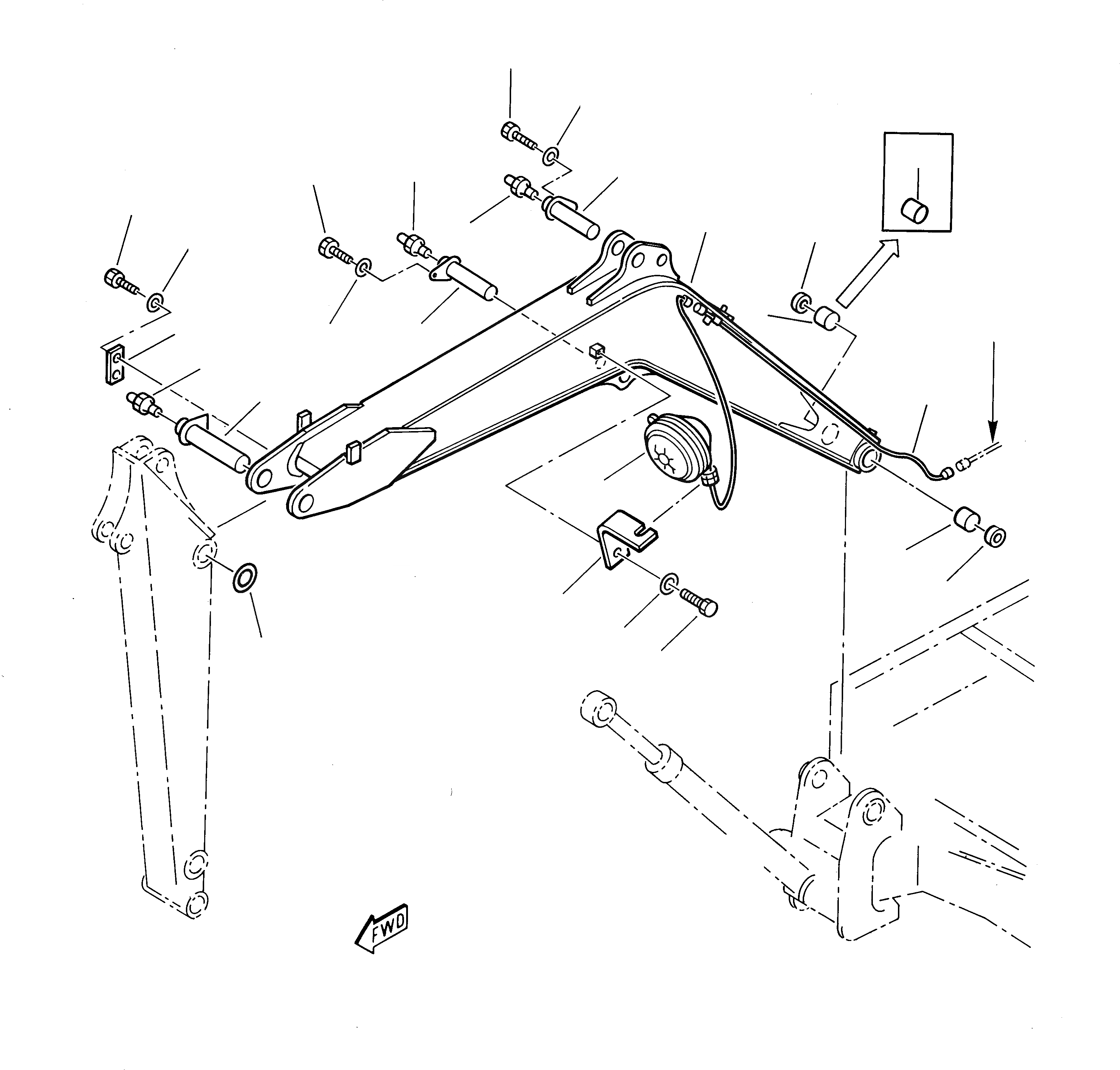 Схема запчастей Komatsu 212 - СТРЕЛА РАБОЧЕЕ ОБОРУДОВАНИЕ