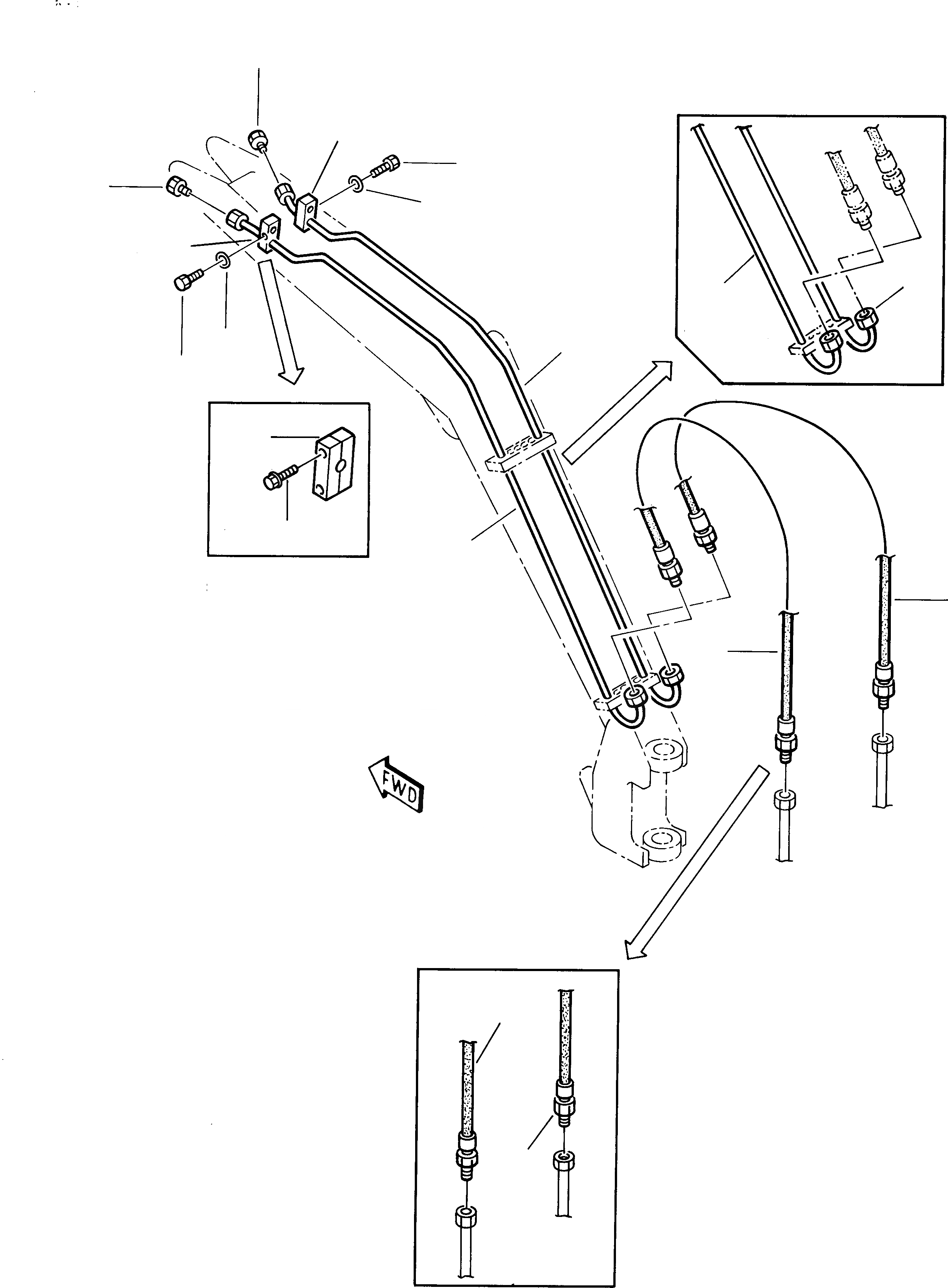 Схема запчастей Komatsu 212 - ГИДРОЛИНИЯ (НАВЕСНОЕ ОБОРУД-Е) РАБОЧЕЕ ОБОРУДОВАНИЕ