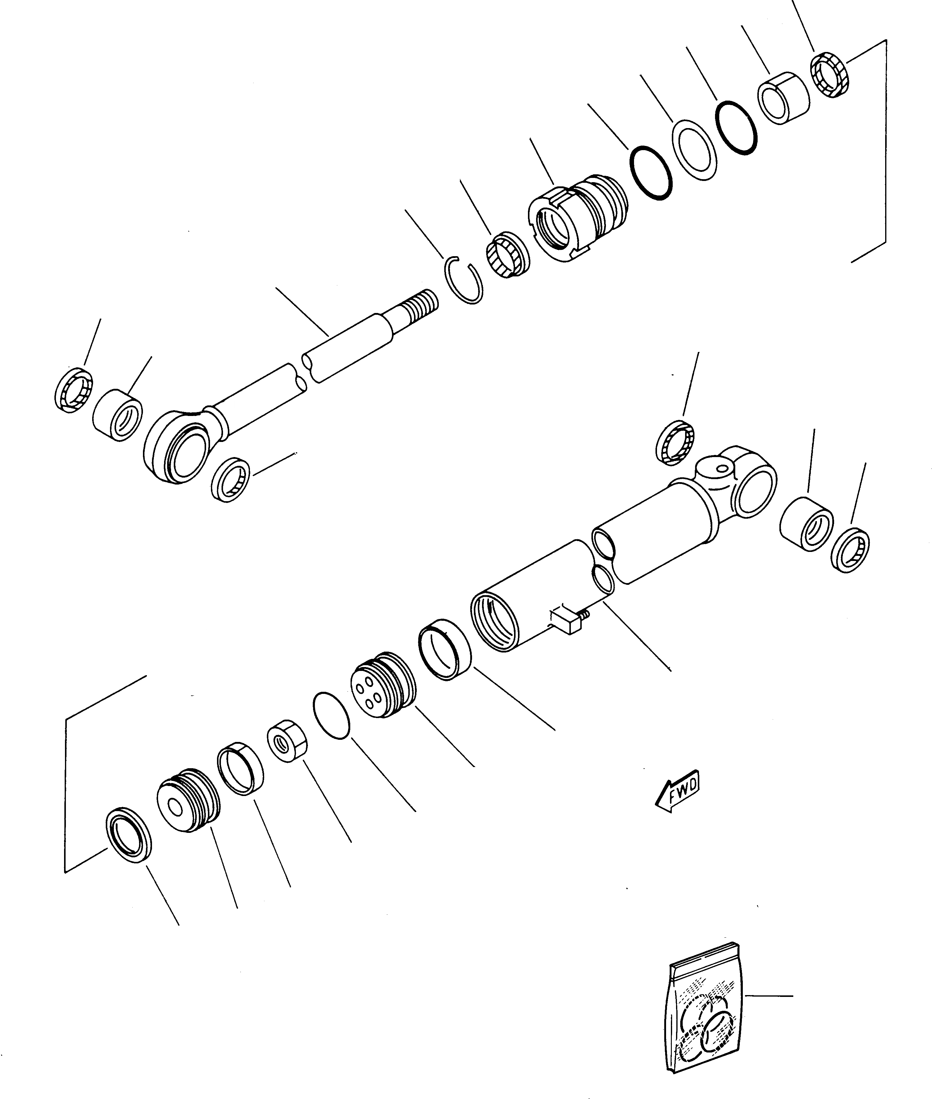 Схема запчастей Komatsu 212 - ПОВОРОТН. ЦИЛИНДР РАБОЧЕЕ ОБОРУДОВАНИЕ