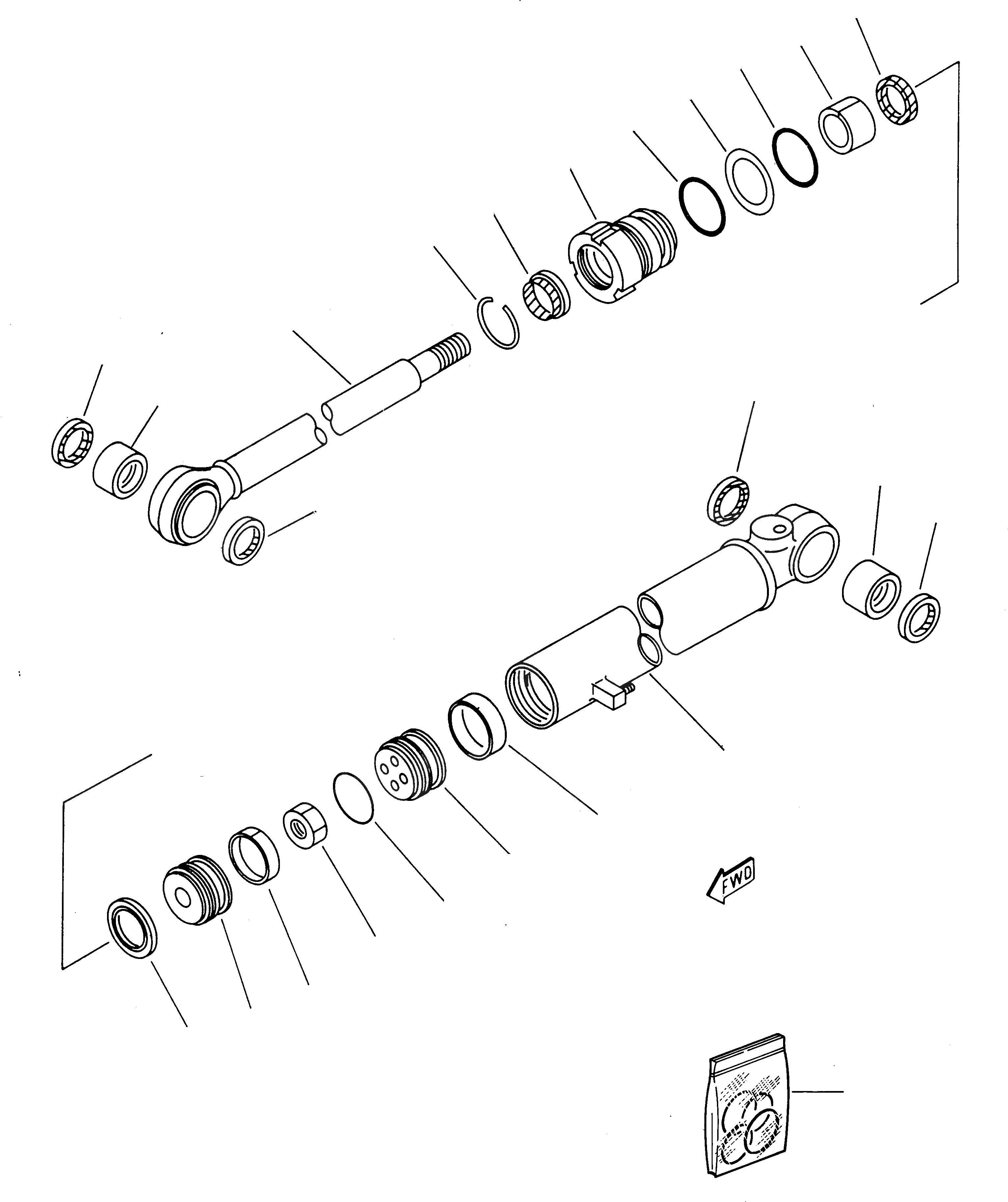 Схема запчастей Komatsu 212 - ПОВОРОТН. ЦИЛИНДР РАБОЧЕЕ ОБОРУДОВАНИЕ