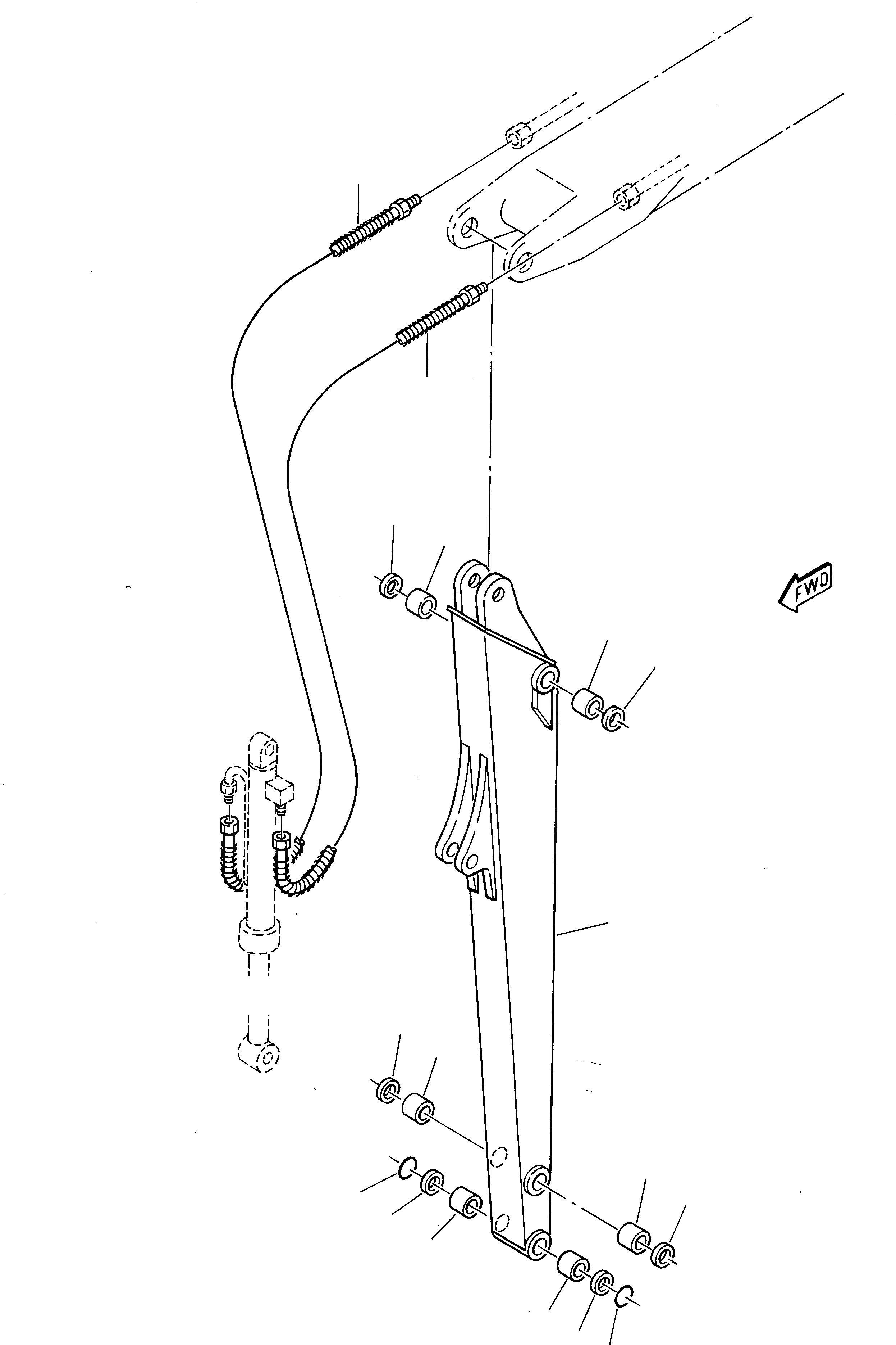 Схема запчастей Komatsu 212 - УДЛИНН. РУКОЯТЬ РАБОЧЕЕ ОБОРУДОВАНИЕ