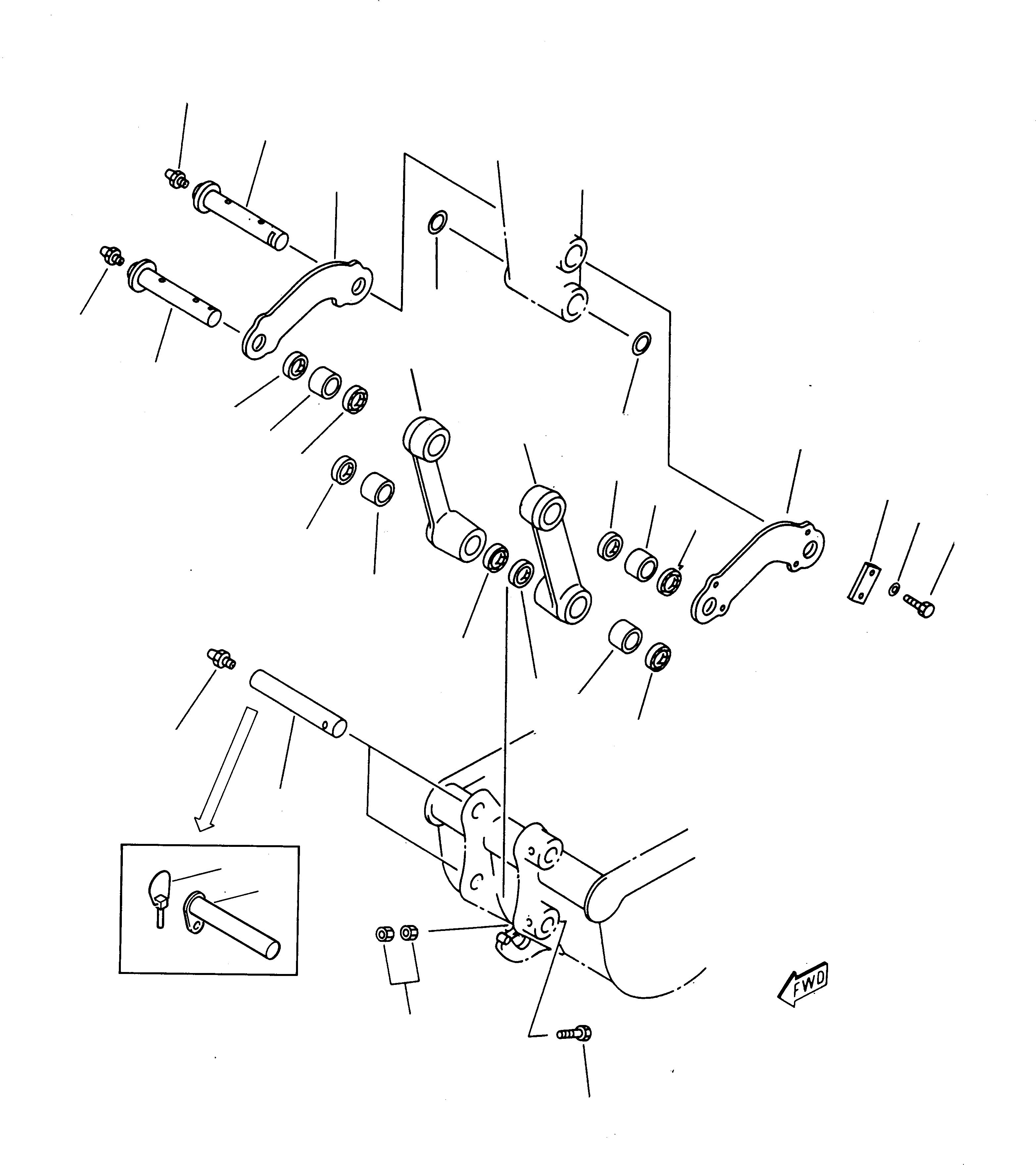 Схема запчастей Komatsu 212 - СОЕДИНЕНИЕ КОВША РАБОЧЕЕ ОБОРУДОВАНИЕ