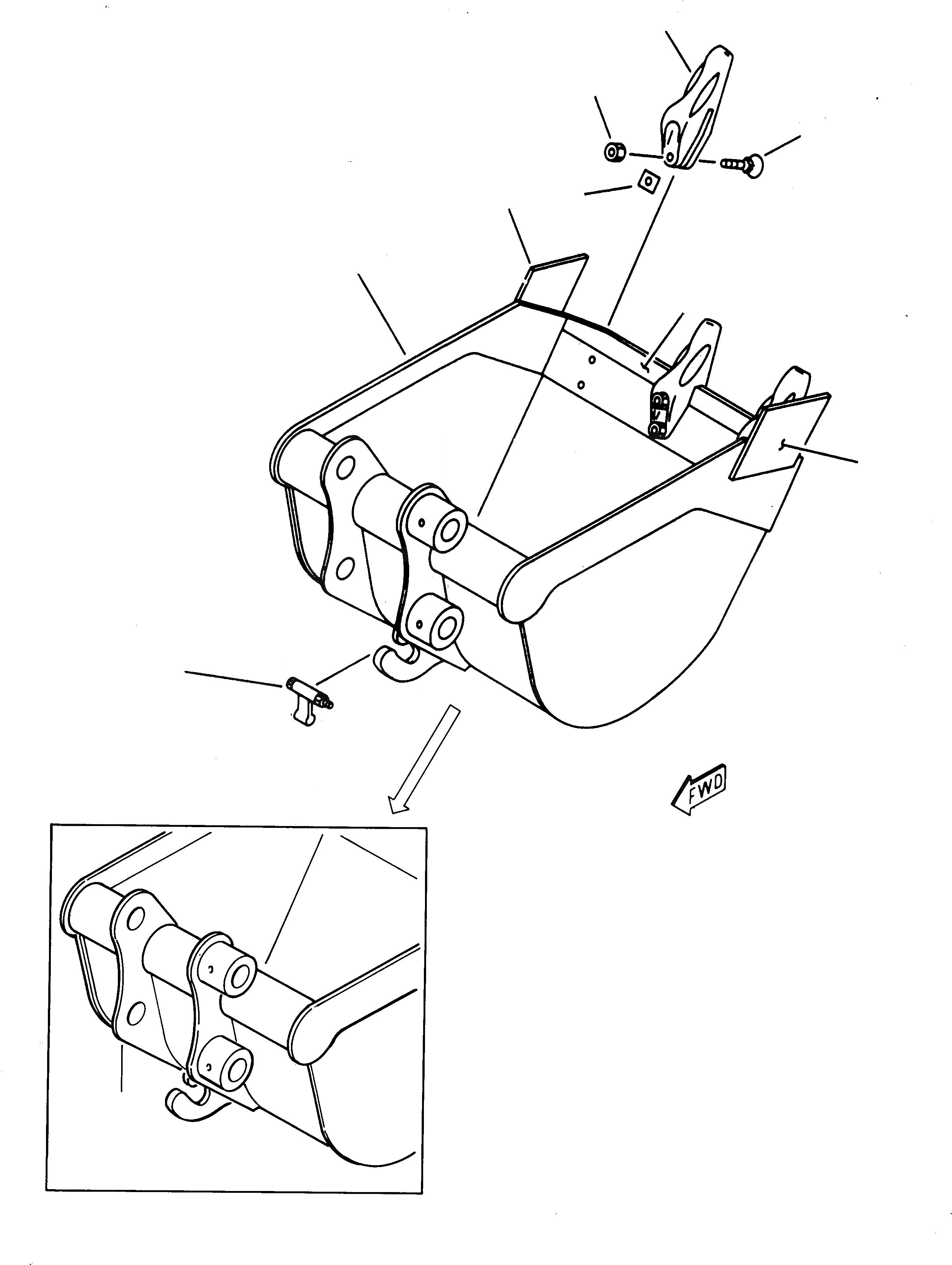 Схема запчастей Komatsu 212 - КОВШ С КРЮК ( MM) РАБОЧЕЕ ОБОРУДОВАНИЕ