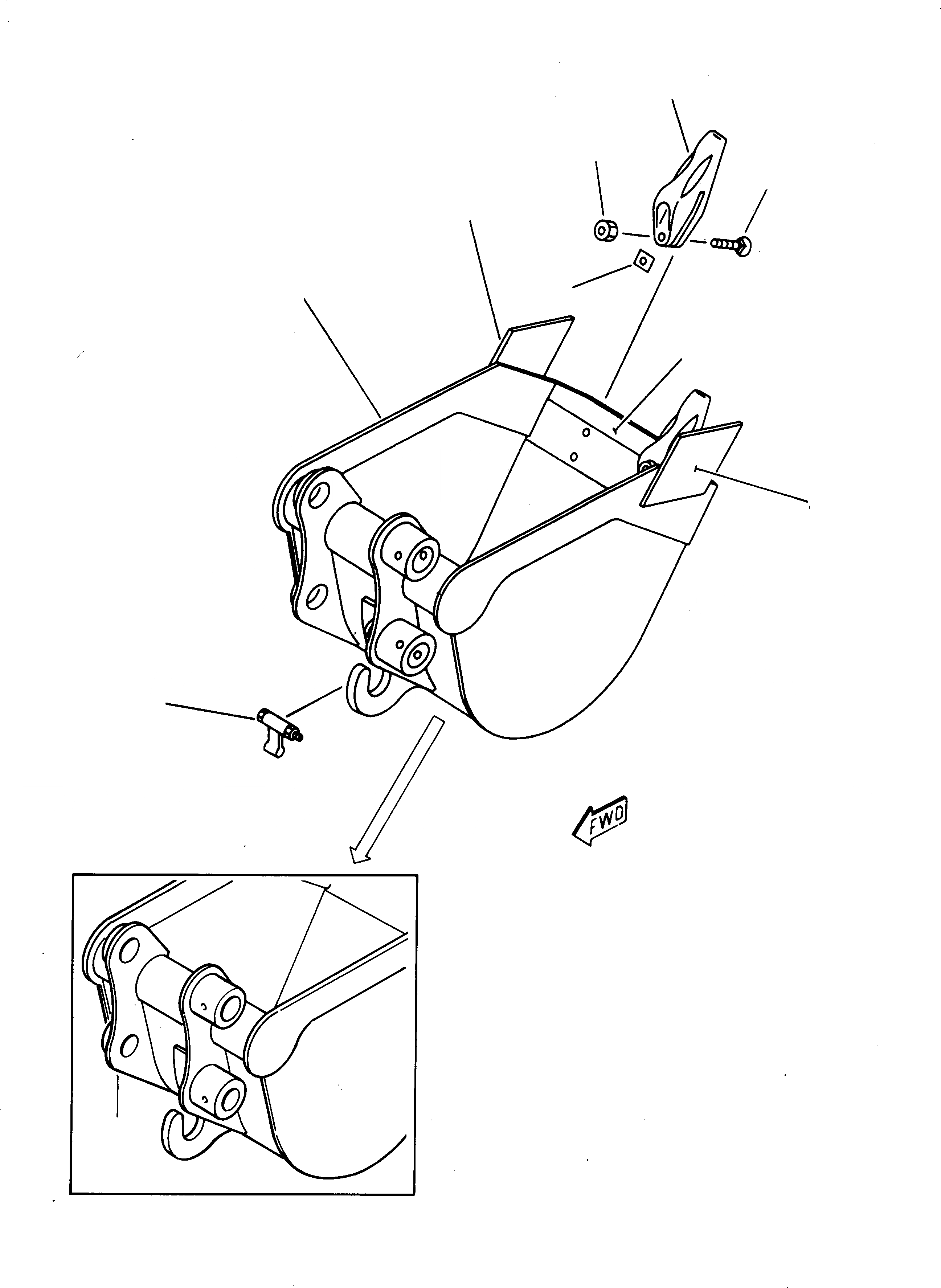 Схема запчастей Komatsu 212 - КОВШ С КРЮК ( MM) РАБОЧЕЕ ОБОРУДОВАНИЕ