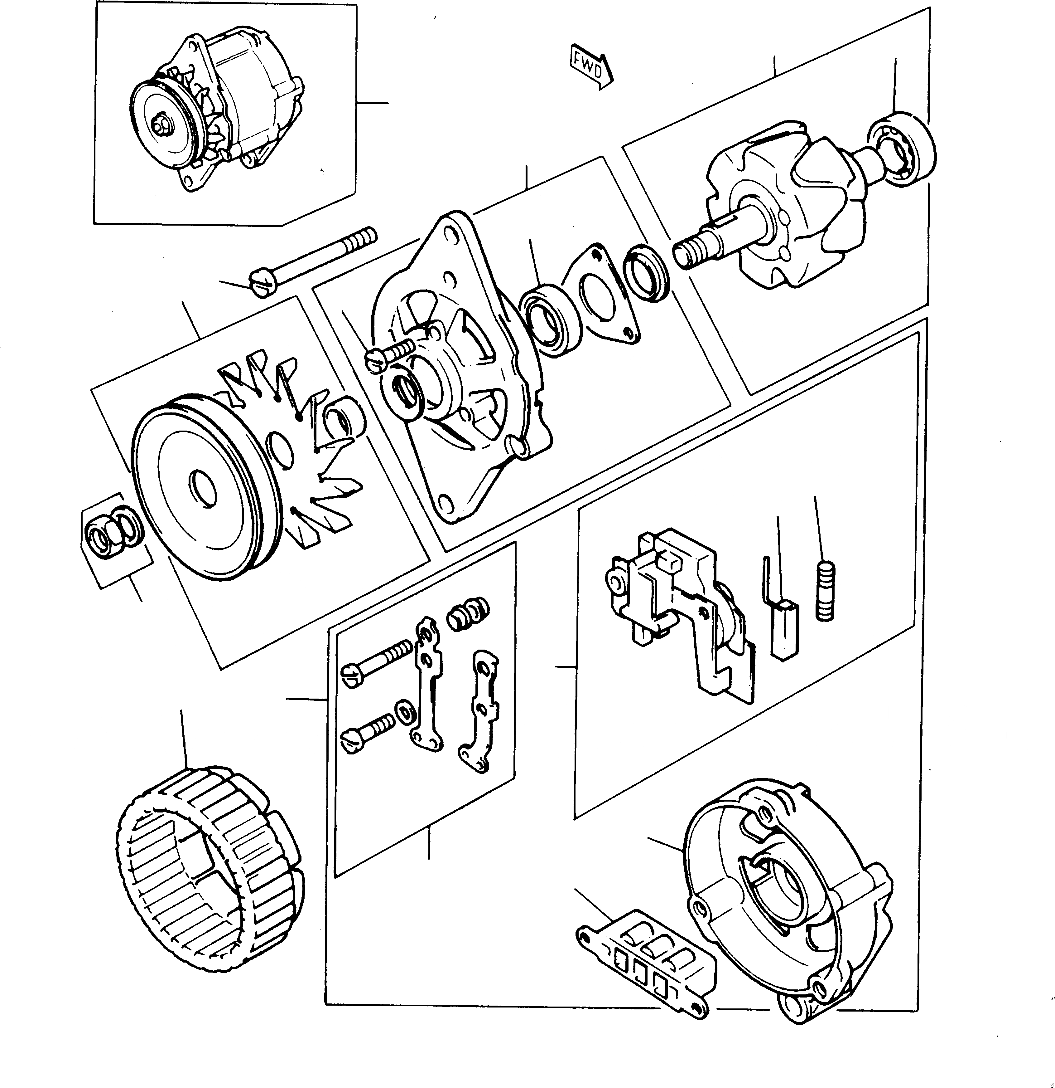 Схема запчастей Komatsu 222 - ГЕНЕРАТОР И ГЕНЕРАТОР ДВИГАТЕЛЬ