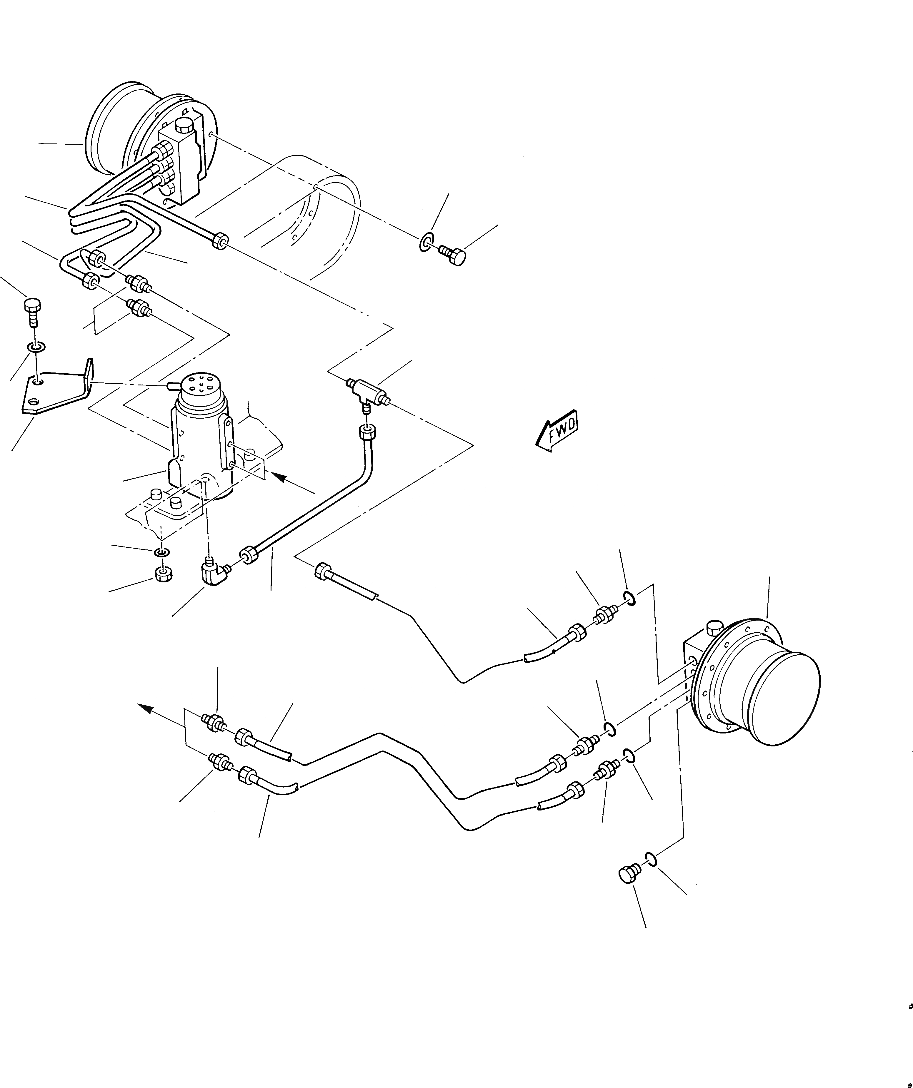 Схема запчастей Komatsu 222 - ГИДРОЛИНИЯ (МОТОР ХОДА ЛИНИЯ) ХОДОВАЯ
