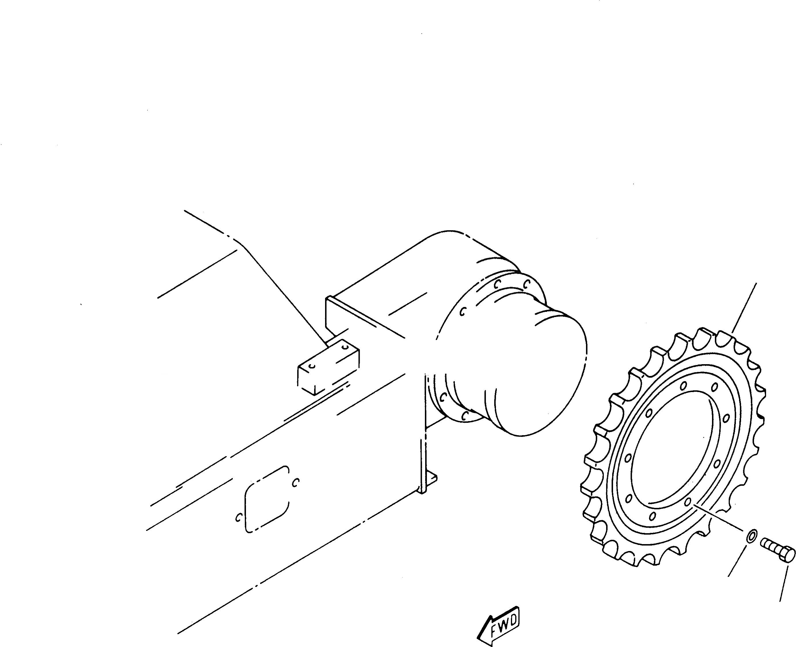 Схема запчастей Komatsu 222 - ЗВЕЗДОЧКА ХОДОВАЯ