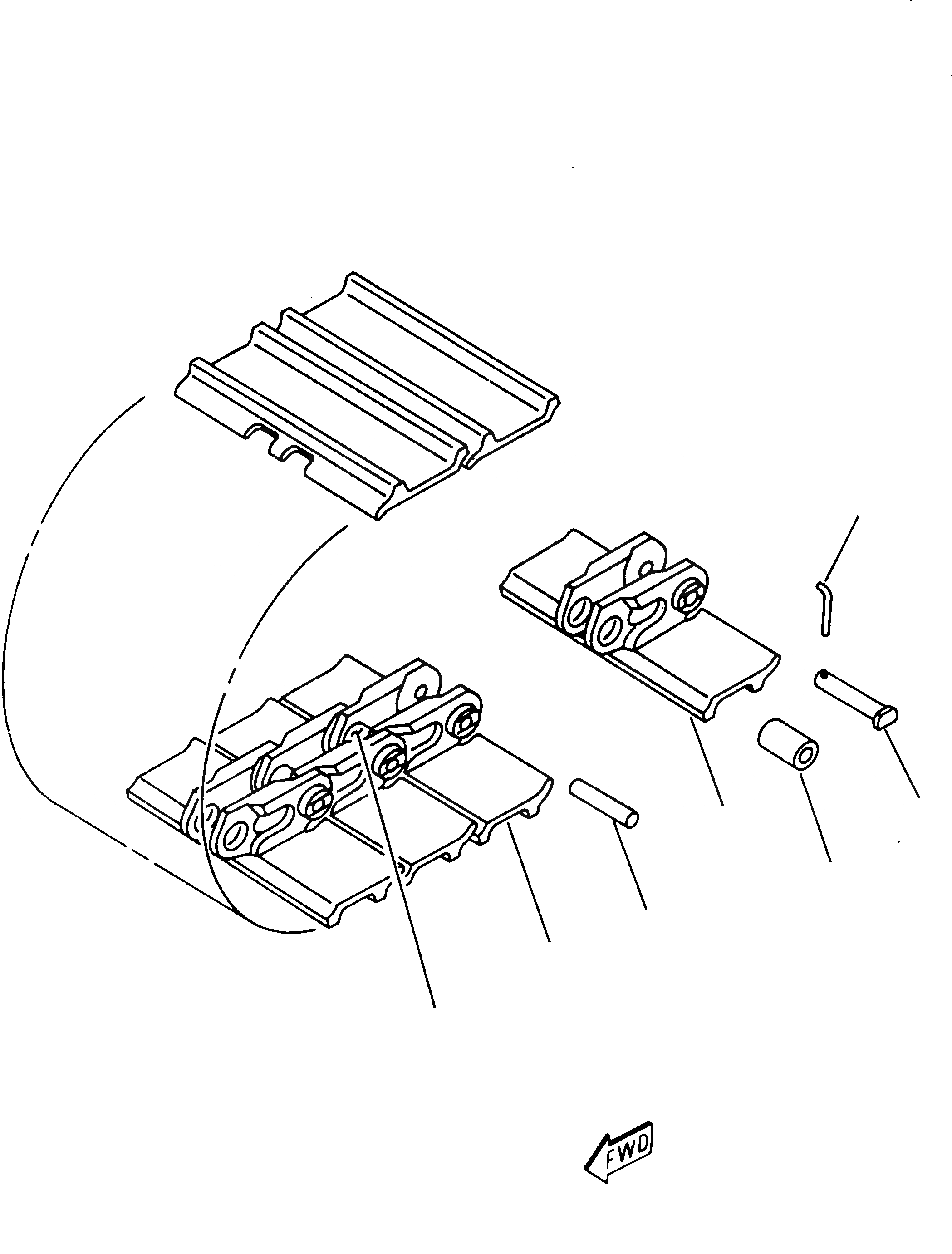 Схема запчастей Komatsu 222 - ГУСЕНИЦЫ (SHOE L=) ХОДОВАЯ