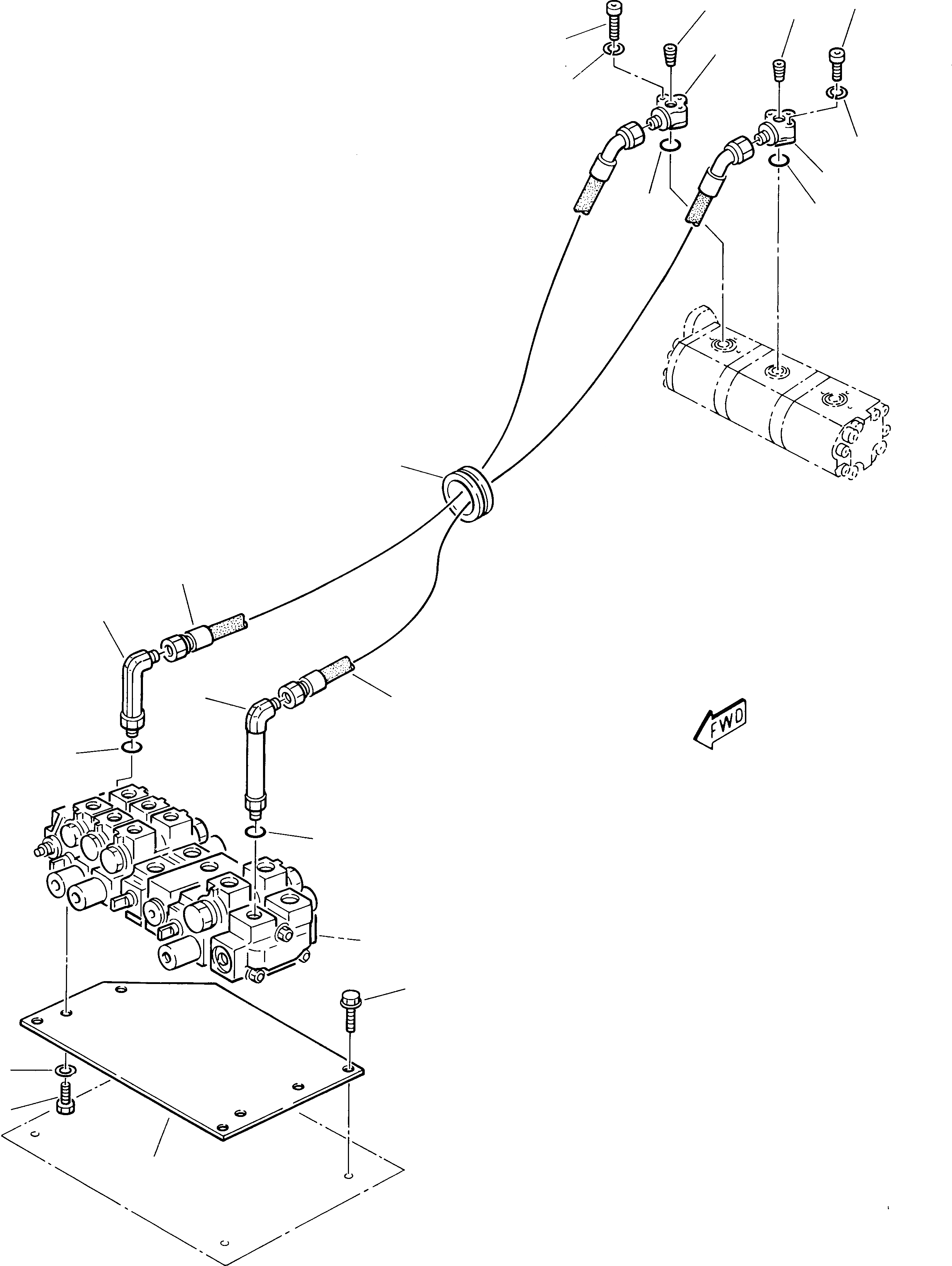 Схема запчастей Komatsu 222 - ГИДРОЛИНИЯ (ЛИНИЯ ПОДАЧИ) УПРАВЛ-Е РАБОЧИМ ОБОРУДОВАНИЕМ