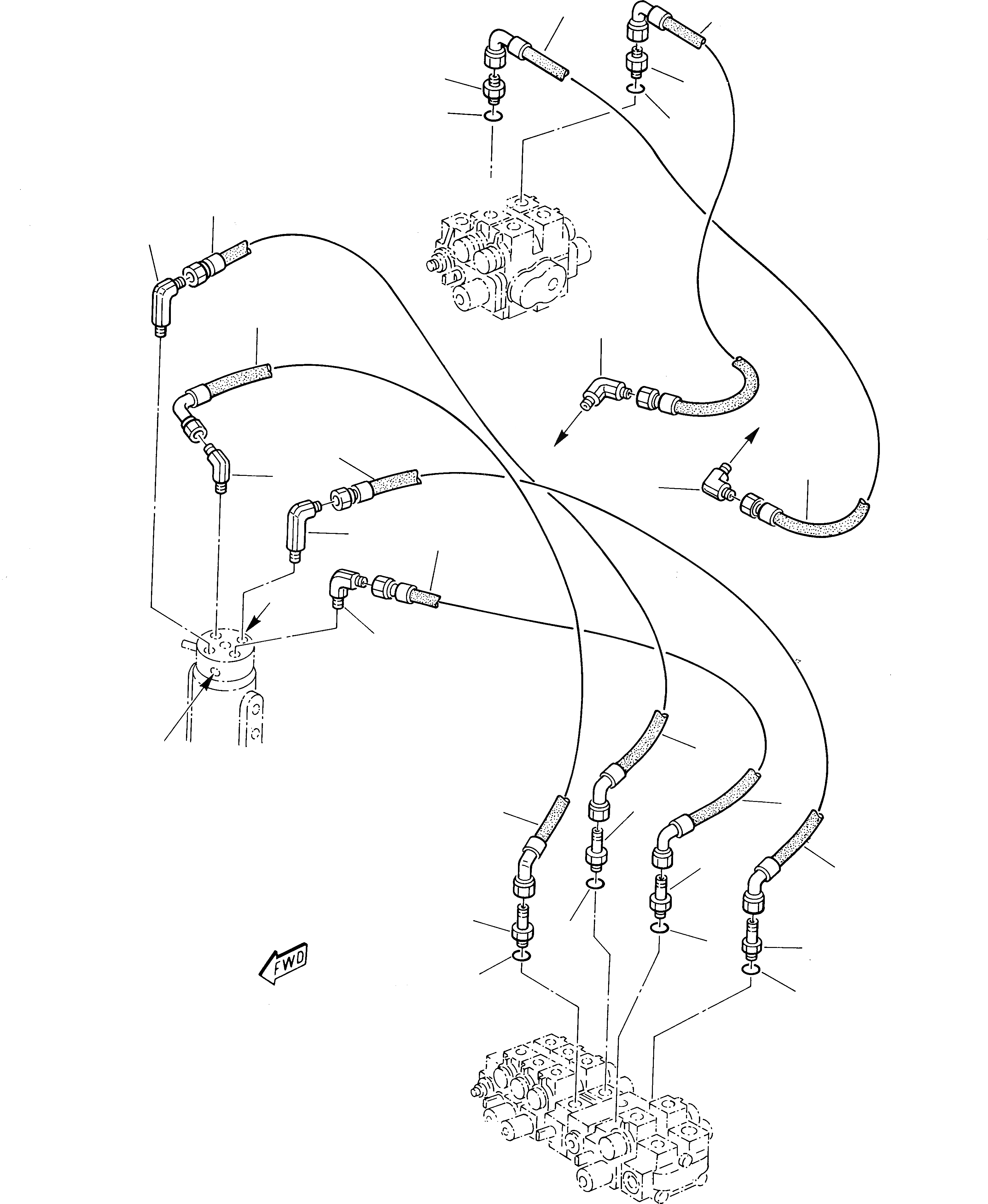 Схема запчастей Komatsu 222 - ГИДРОЛИНИЯ (ХОД И ОТВАЛ ЛИНИЯ) УПРАВЛ-Е РАБОЧИМ ОБОРУДОВАНИЕМ