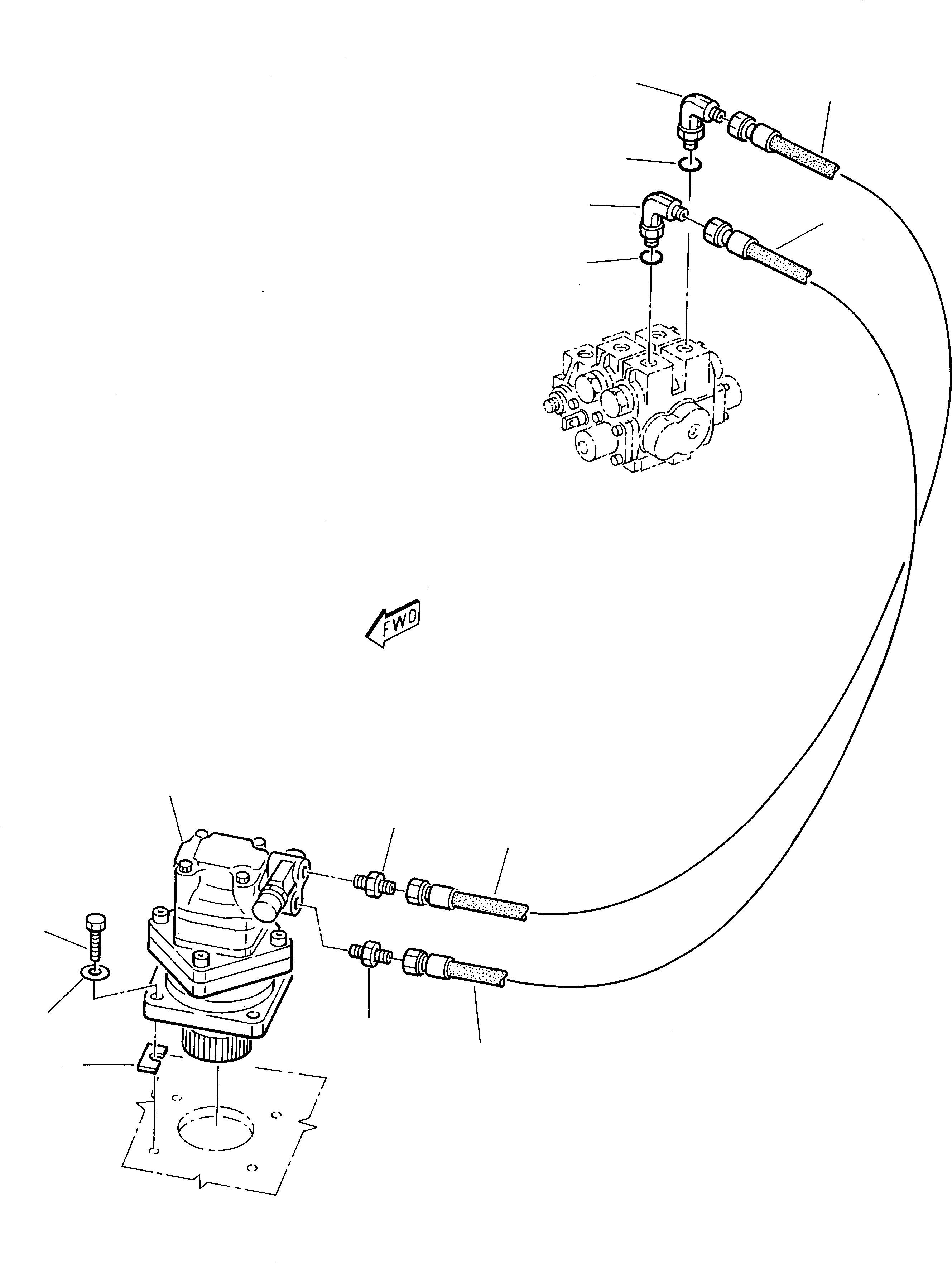 Схема запчастей Komatsu 222 - ГИДРОЛИНИЯ (МОТОР ПОВОРОТА ЛИНИЯ) УПРАВЛ-Е РАБОЧИМ ОБОРУДОВАНИЕМ