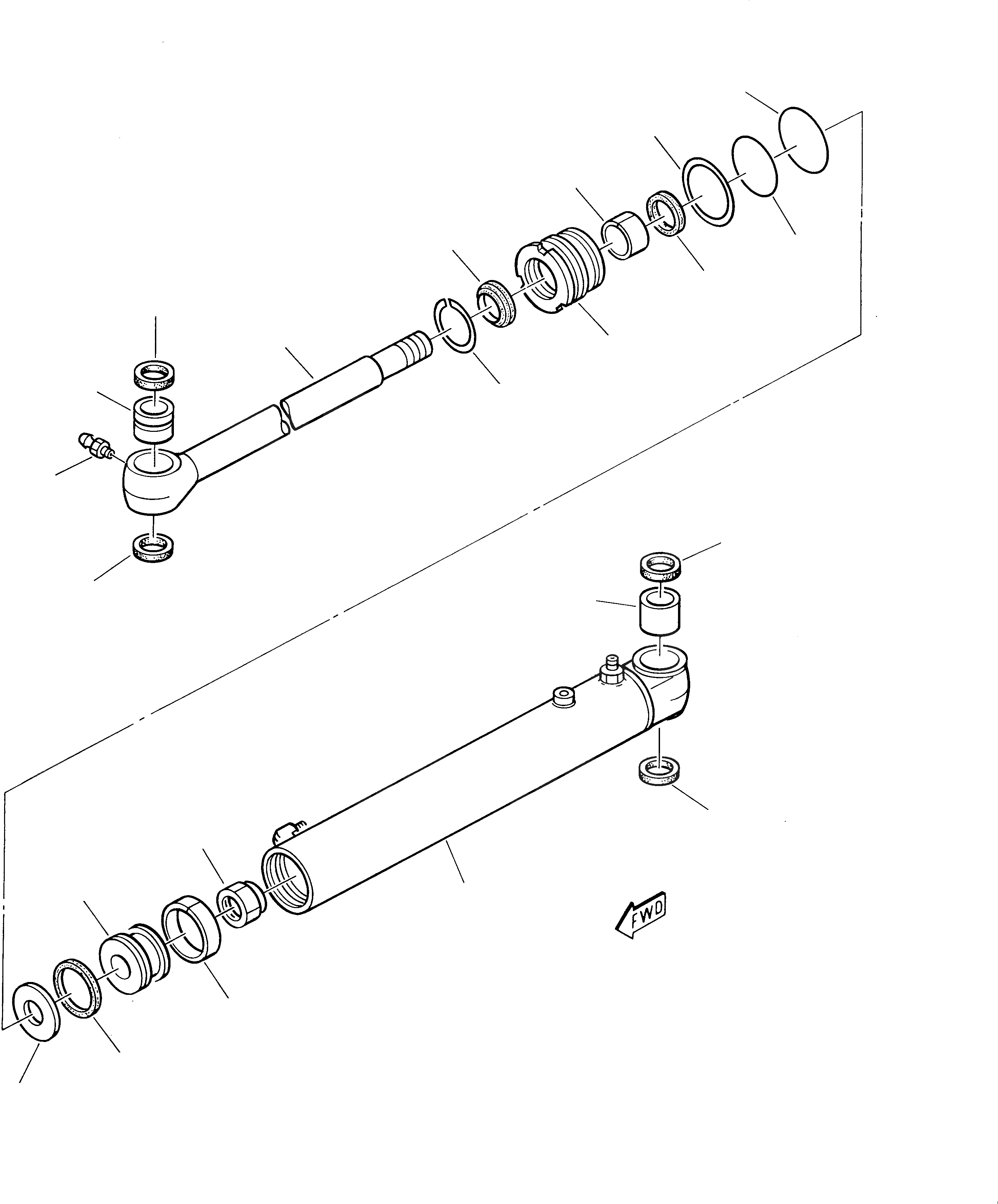 Схема запчастей Komatsu 222 - ПОВОРОТН. ЦИЛИНДР РАБОЧЕЕ ОБОРУДОВАНИЕ