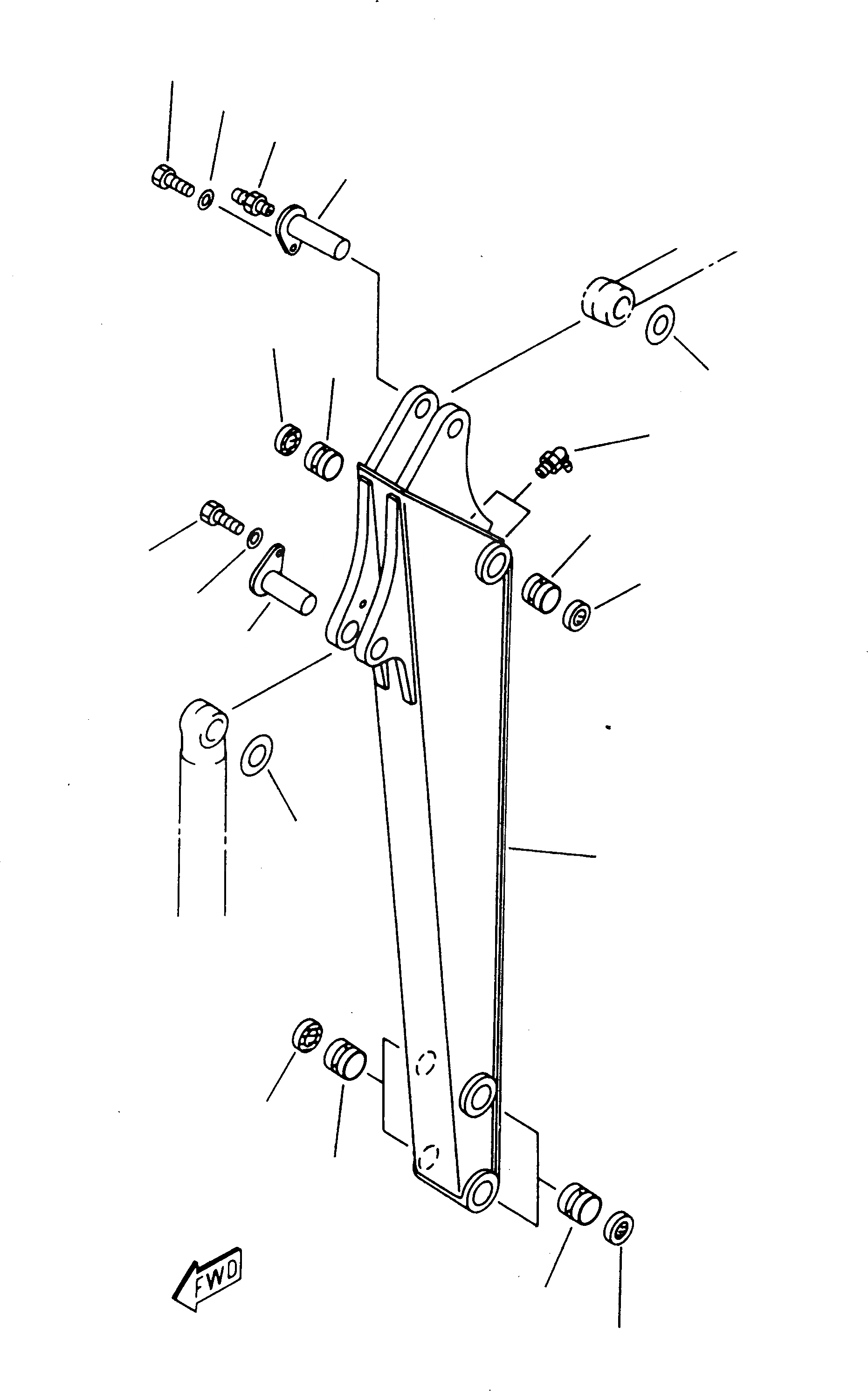 Схема запчастей Komatsu 222 - РУКОЯТЬ РАБОЧЕЕ ОБОРУДОВАНИЕ