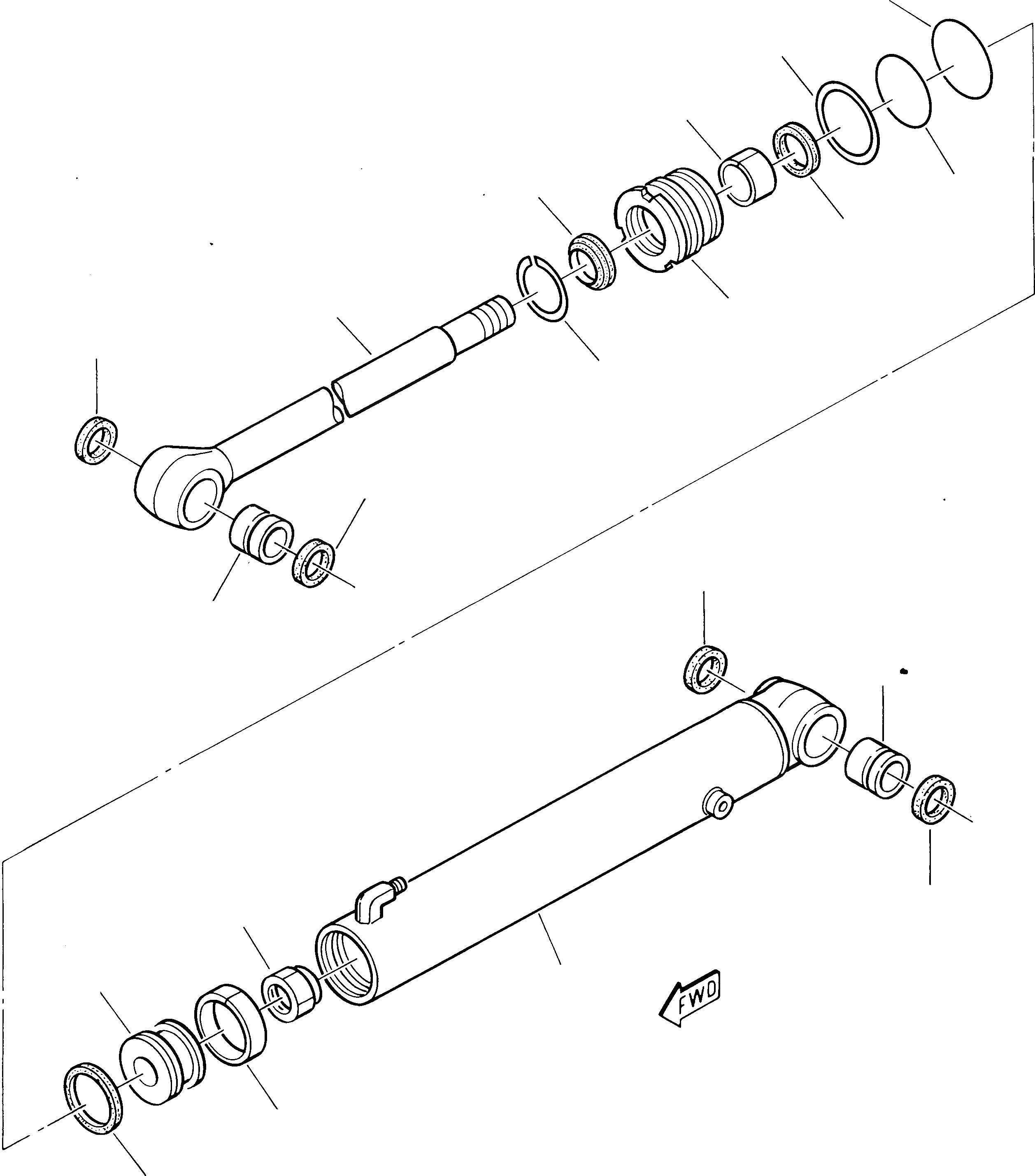 Схема запчастей Komatsu 222 - ЦИЛИНДР РУКОЯТИ РАБОЧЕЕ ОБОРУДОВАНИЕ