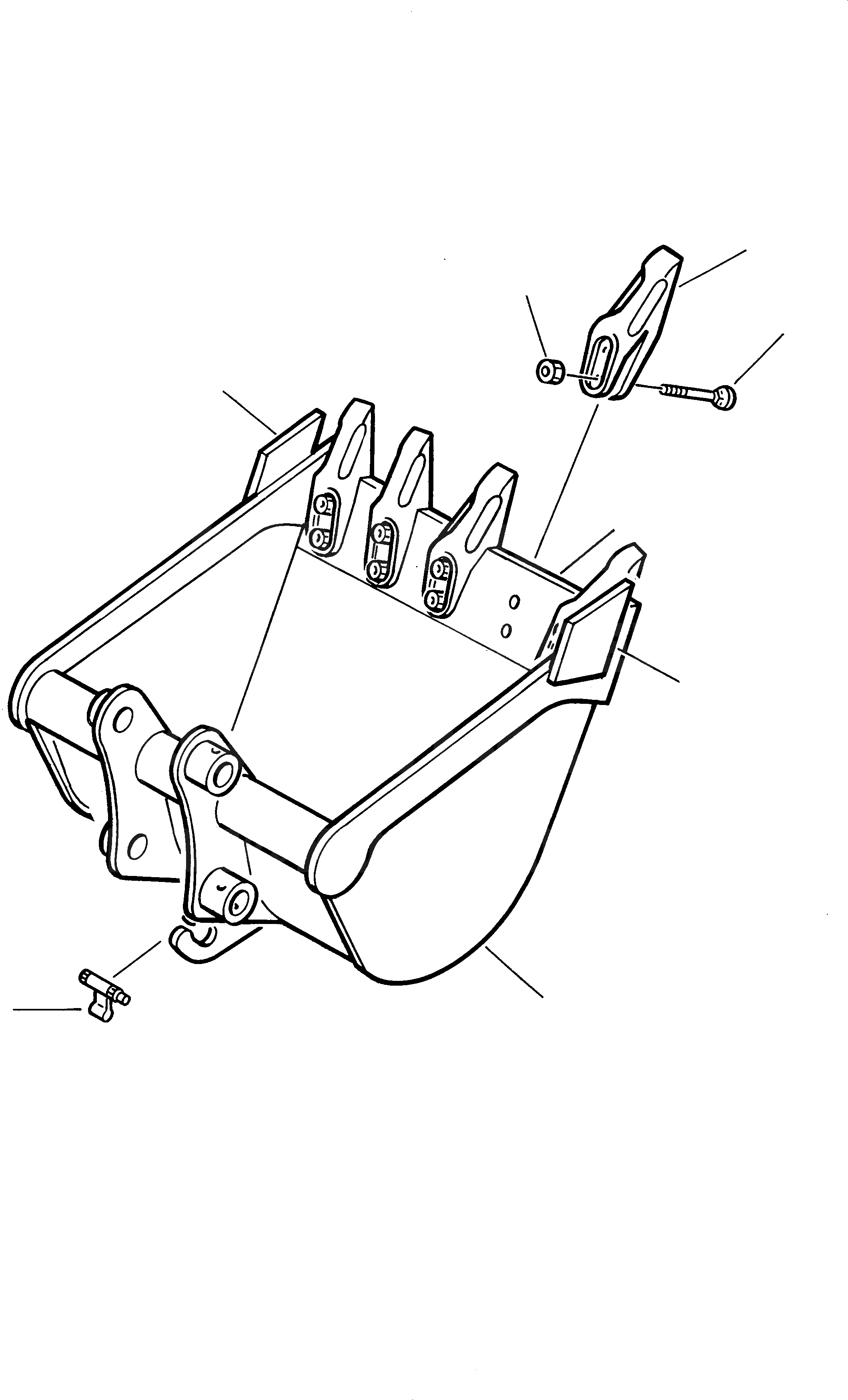 Схема запчастей Komatsu 222 - КОВШ С КРЮК ( MM) РАБОЧЕЕ ОБОРУДОВАНИЕ