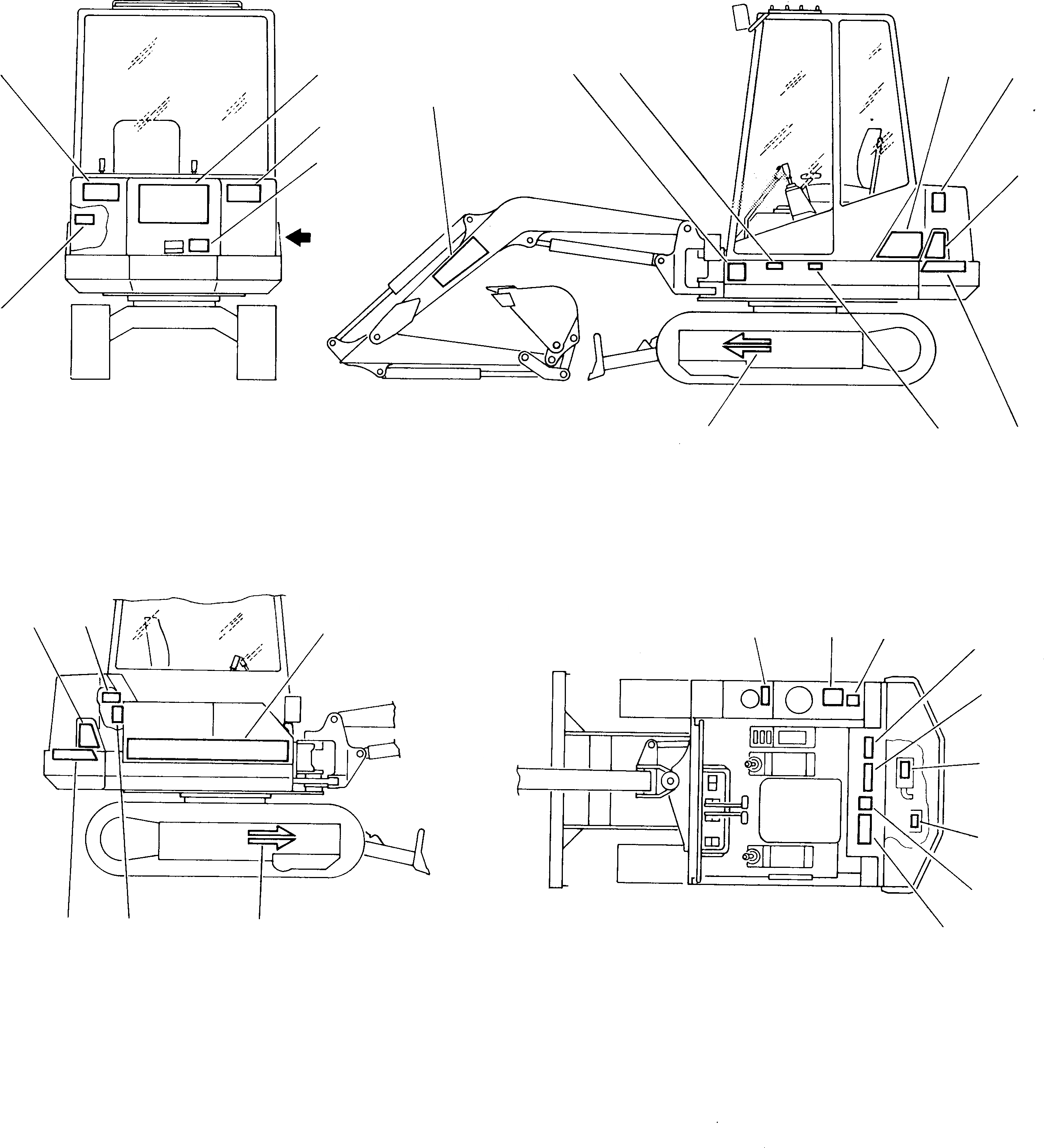 Схема запчастей Komatsu 222 - МАРКИРОВКА (ДЛЯ КАБИНА): 1 ЧАСТЬ (ГЕРМАН.) МАРКИРОВКА