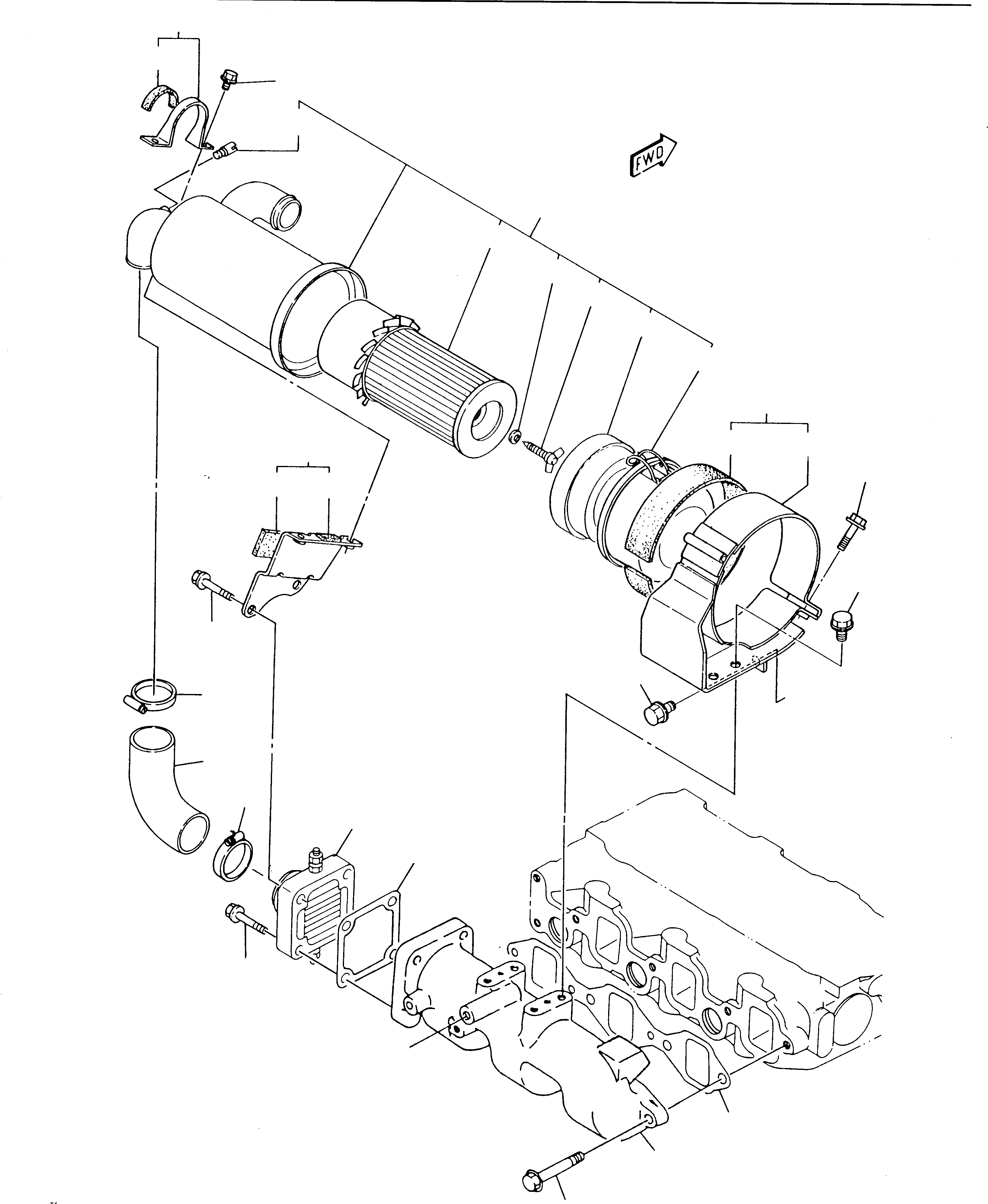 Схема запчастей Komatsu 230 - ВСАСЫВАЮЩ. ПАТРУБОК - ВОЗДУХООЧИСТИТЕЛЬ ДВИГАТЕЛЬ