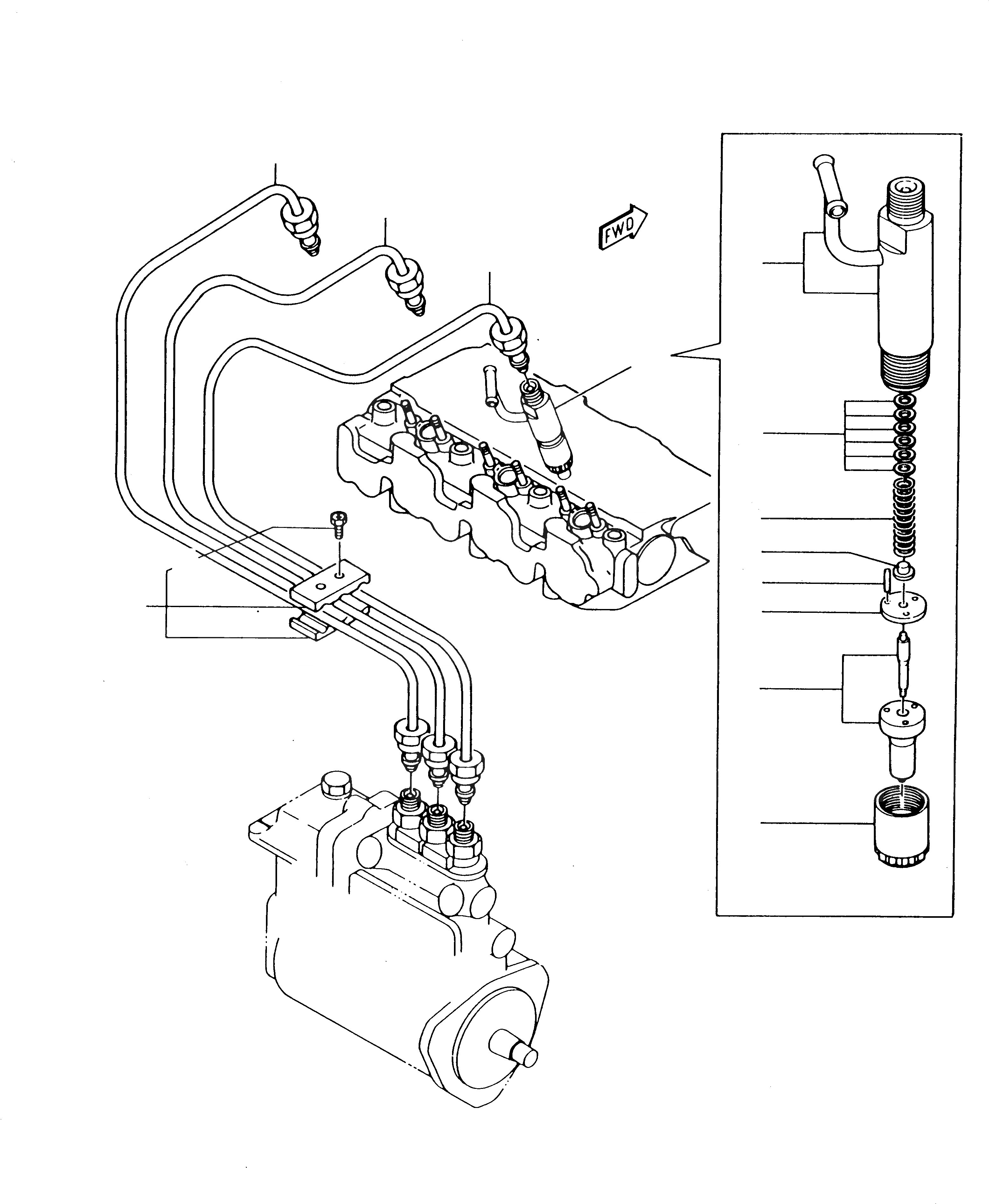Схема запчастей Komatsu 230 - ТОПЛИВН. ЛИНИЯ ВПРЫСКА ДВИГАТЕЛЬ