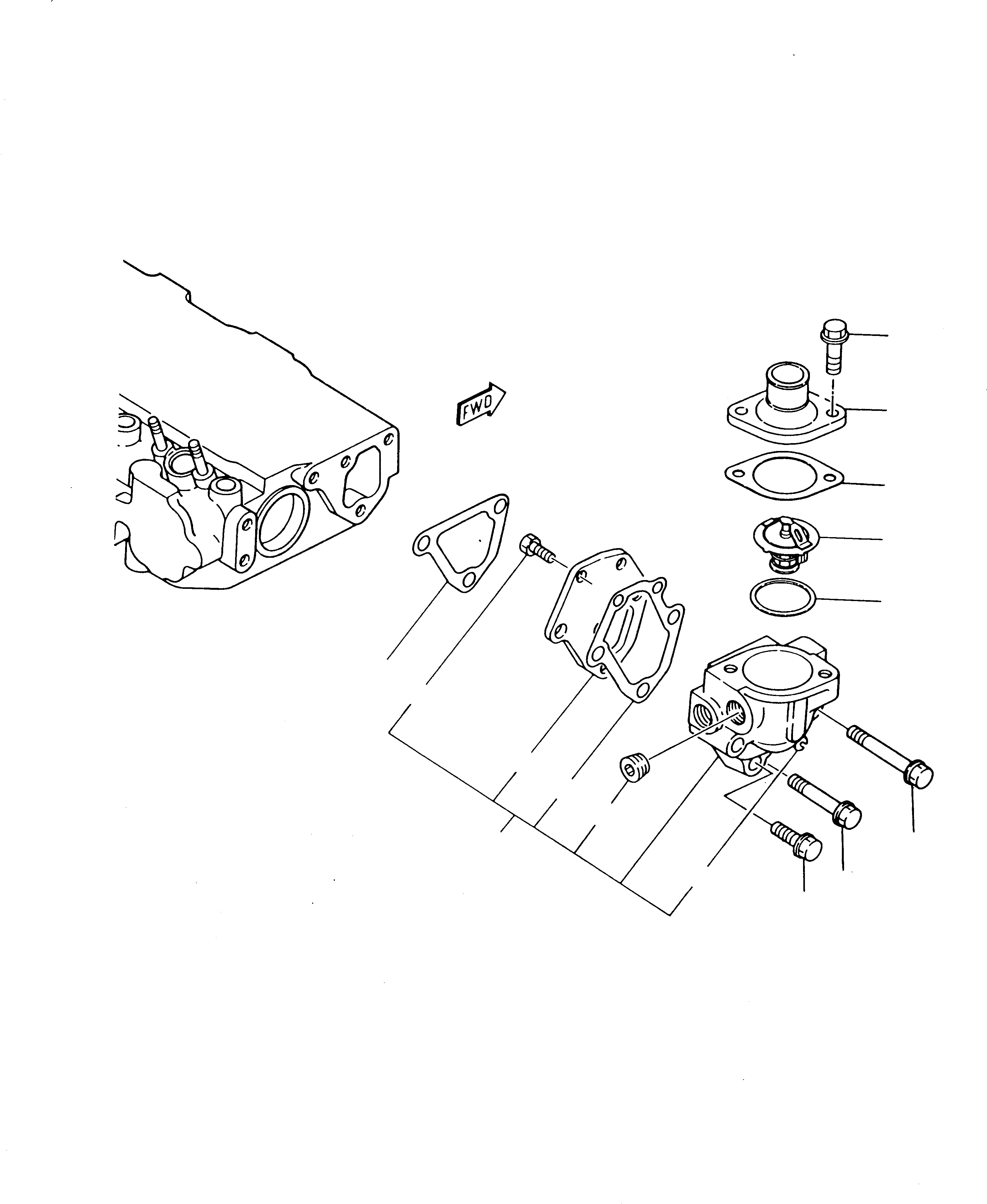 Схема запчастей Komatsu 230 - ТЕРМОСТАТ ДВИГАТЕЛЬ