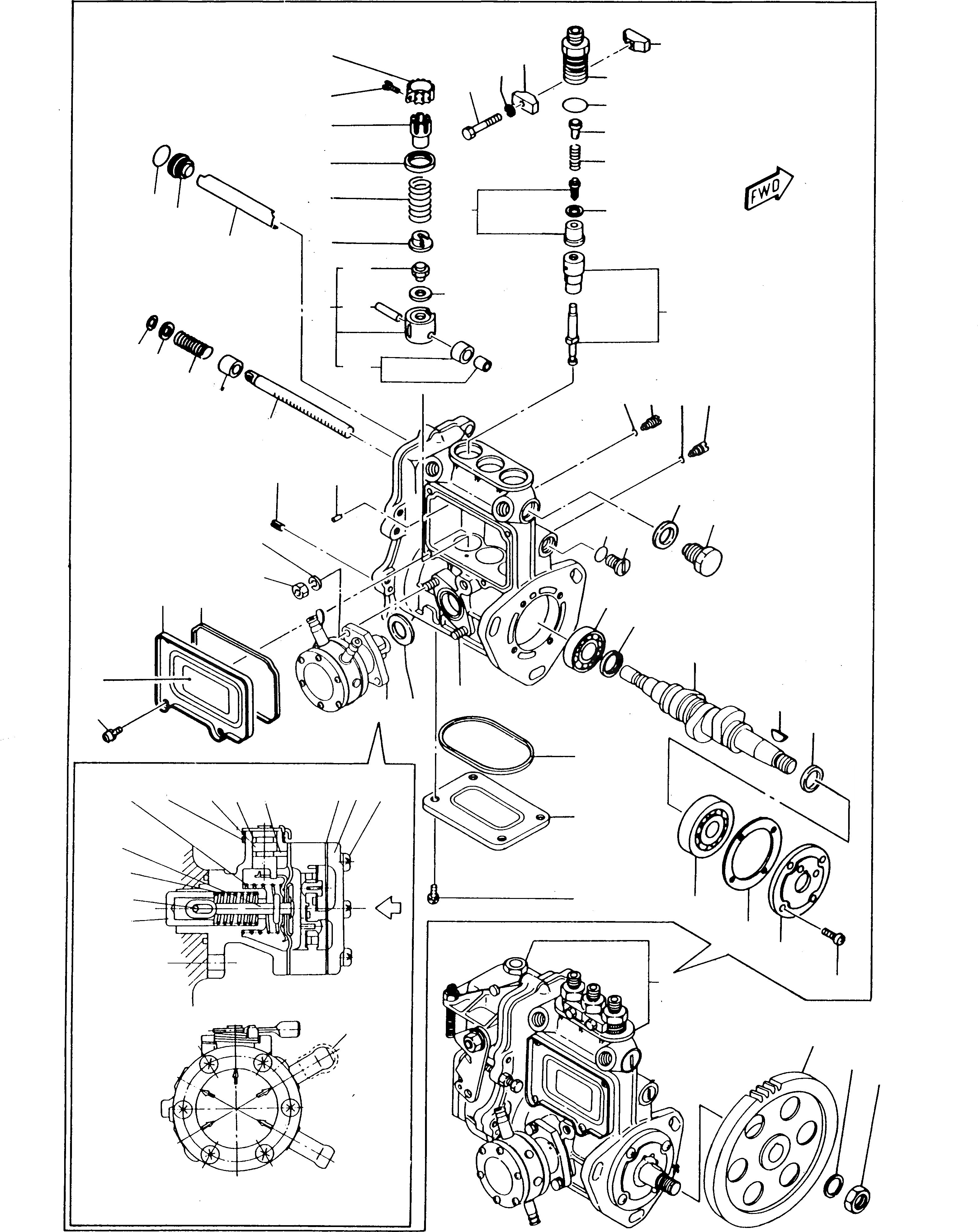 Схема запчастей Komatsu 230 - ТОПЛ. НАСОС ДВИГАТЕЛЬ