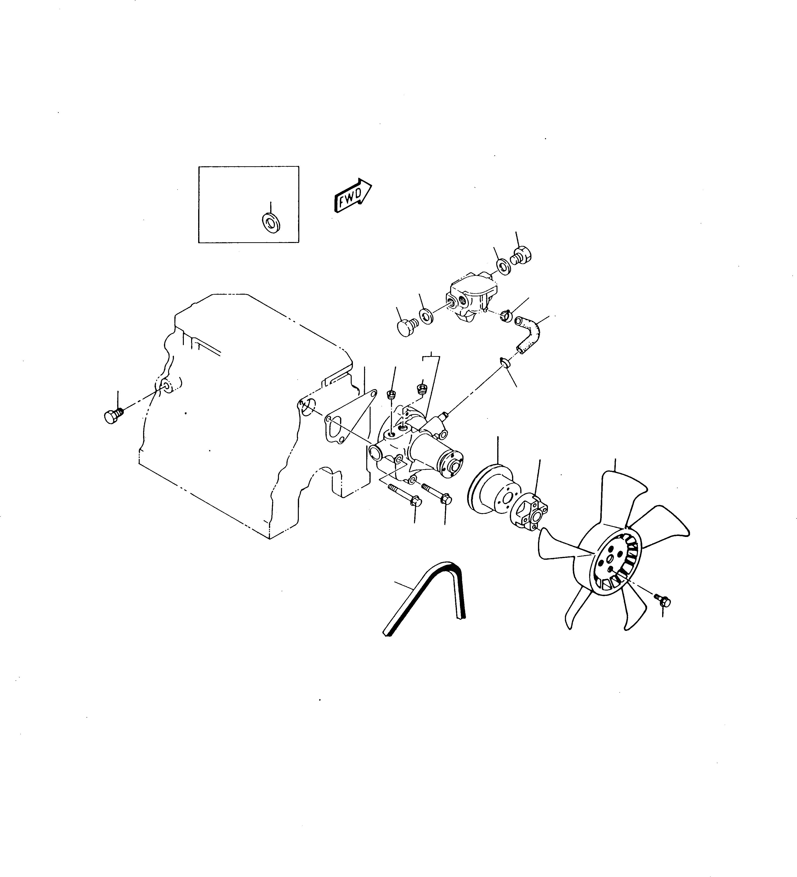 Схема запчастей Komatsu 230 - СИСТЕМА ОХЛАЖДЕНИЯ ДВИГАТЕЛЬ