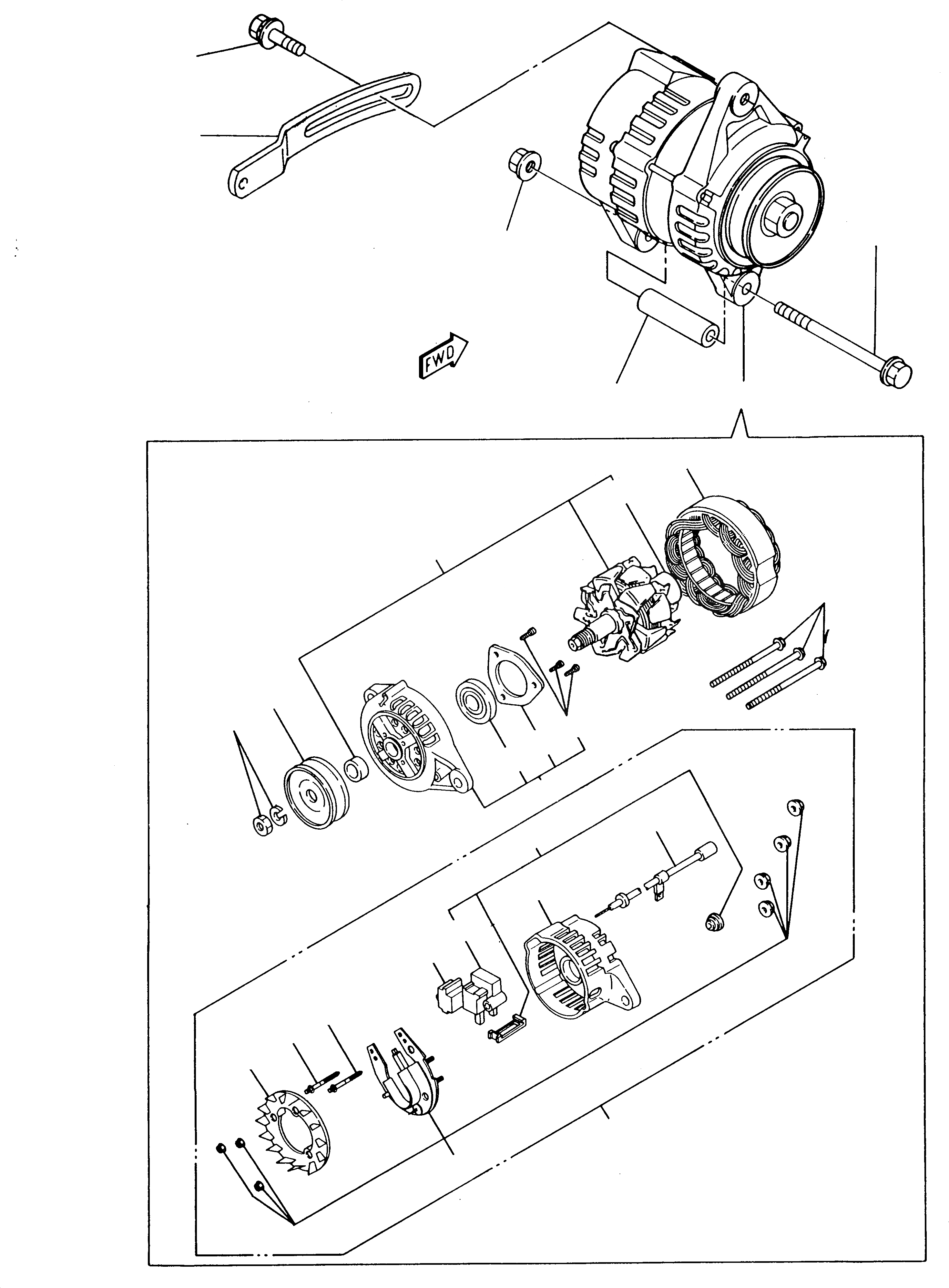 Схема запчастей Komatsu 230 - ГЕНЕРАТОР ДВИГАТЕЛЬ