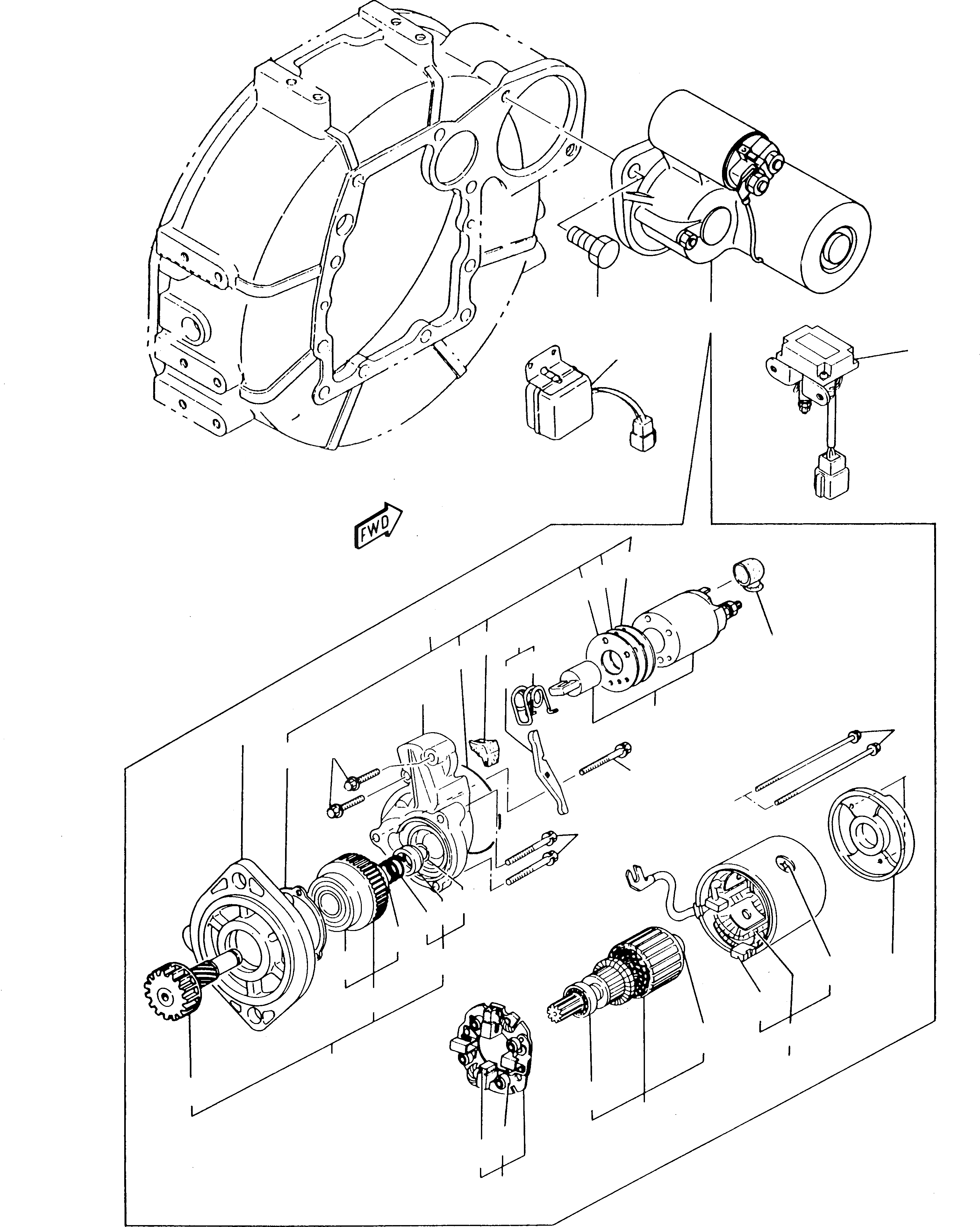 Схема запчастей Komatsu 230 - СТАРТЕР ДВИГАТЕЛЬ